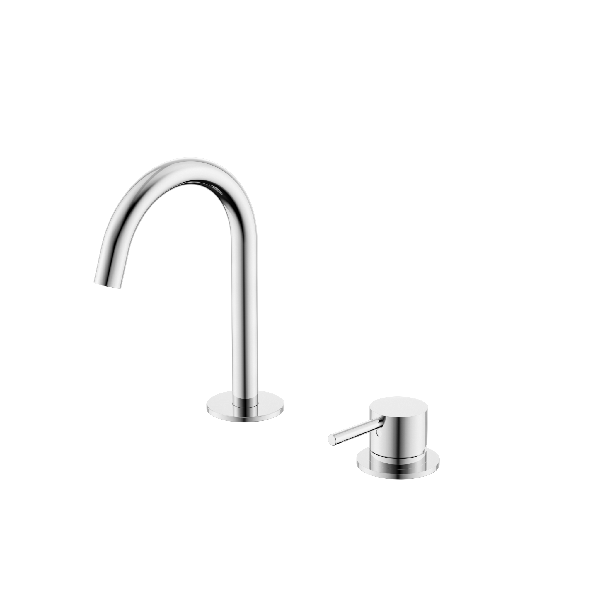 Mecca Hob Baisn Mixer Set Arc Spout Chrome