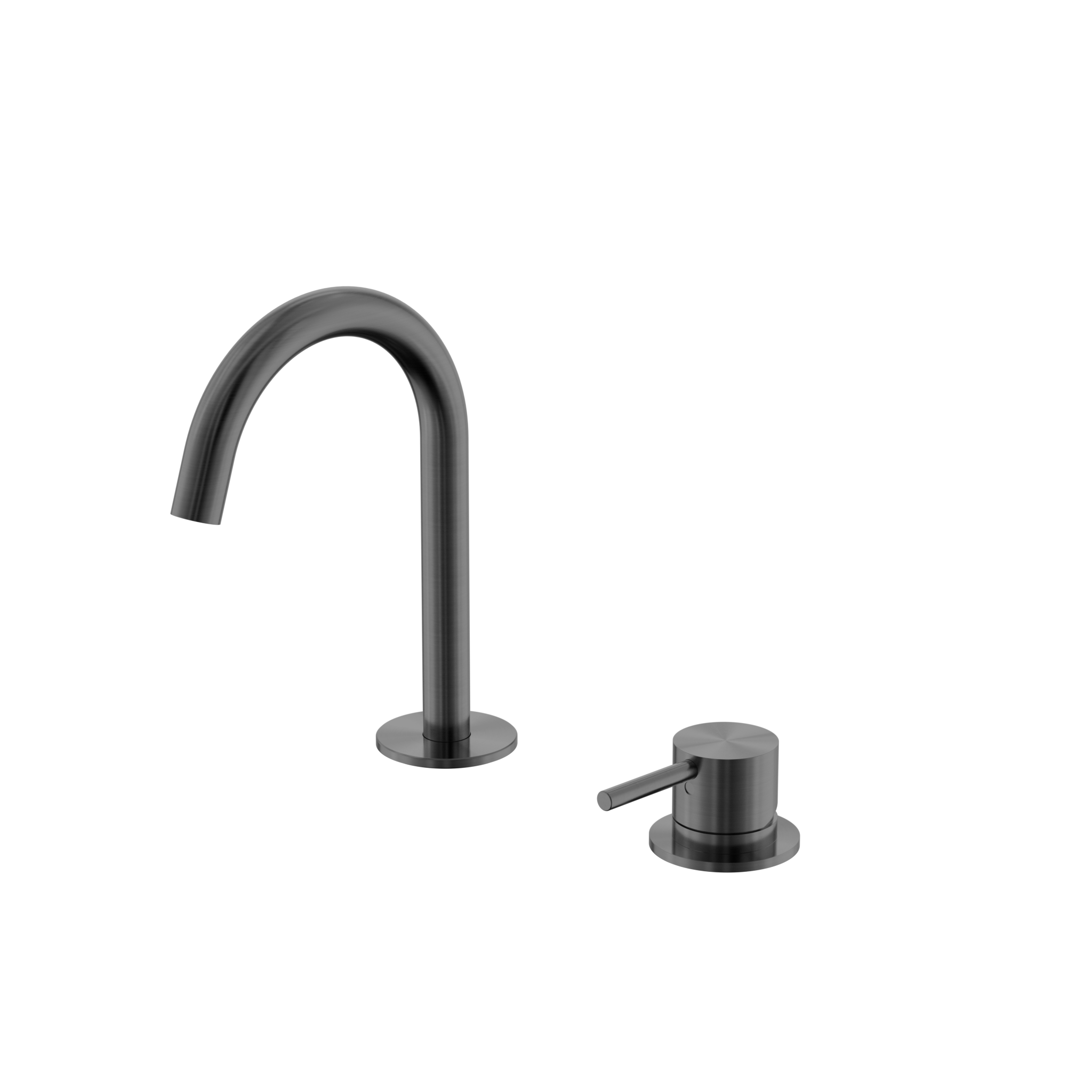 Mecca Hob Baisn Mixer Set Arc Spout Gun Metal