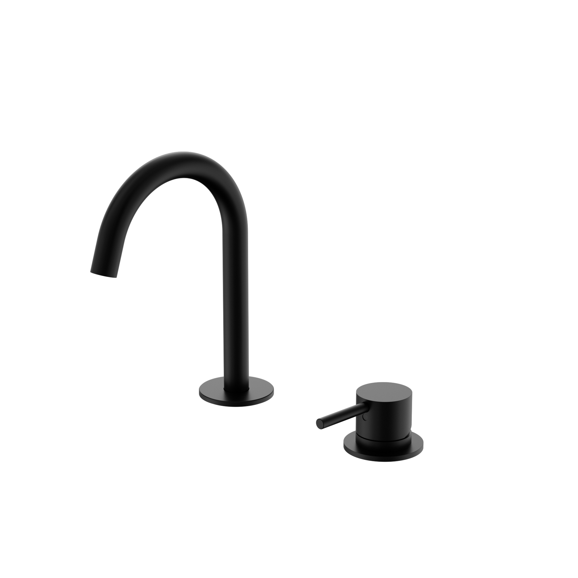 Mecca Hob Baisn Mixer Set Arc Spout Matte Black