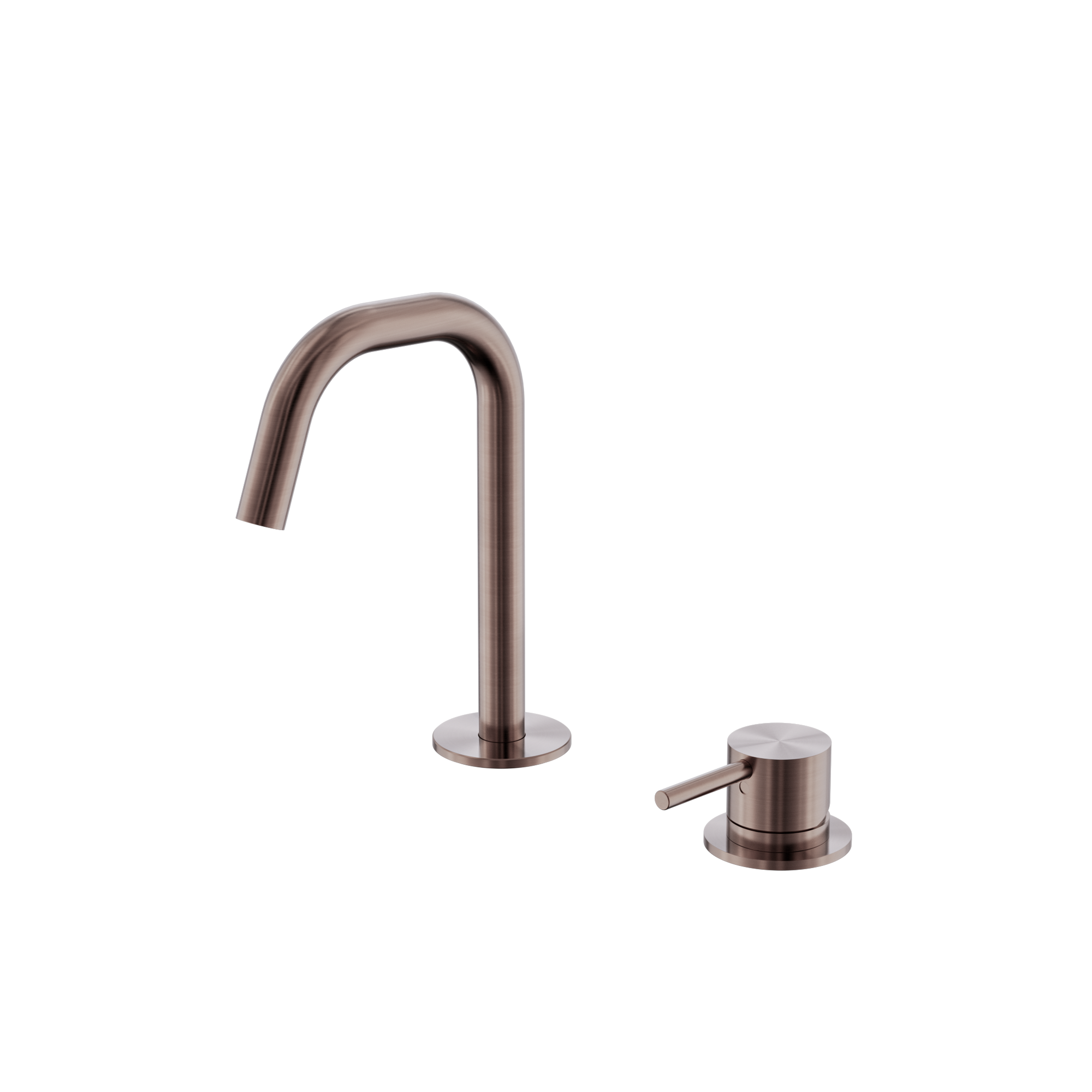Mecca Hob Baisn Mixer Set Edge Spout Brushed Bronze