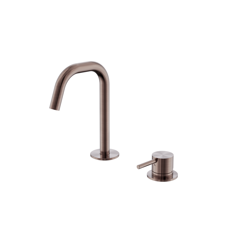 Mecca Hob Baisn Mixer Set Edge Spout Brushed Bronze