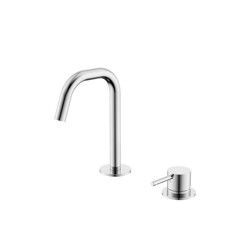 Mecca Hob Baisn Mixer Set Edge Spout Chrome