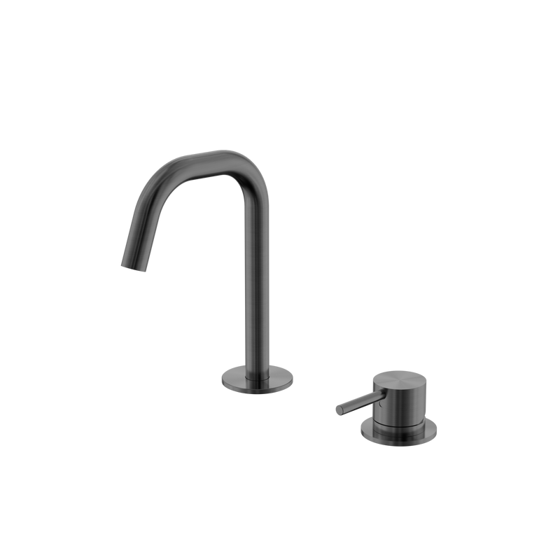 Mecca Hob Baisn Mixer Set Edge Spout Gun Metal