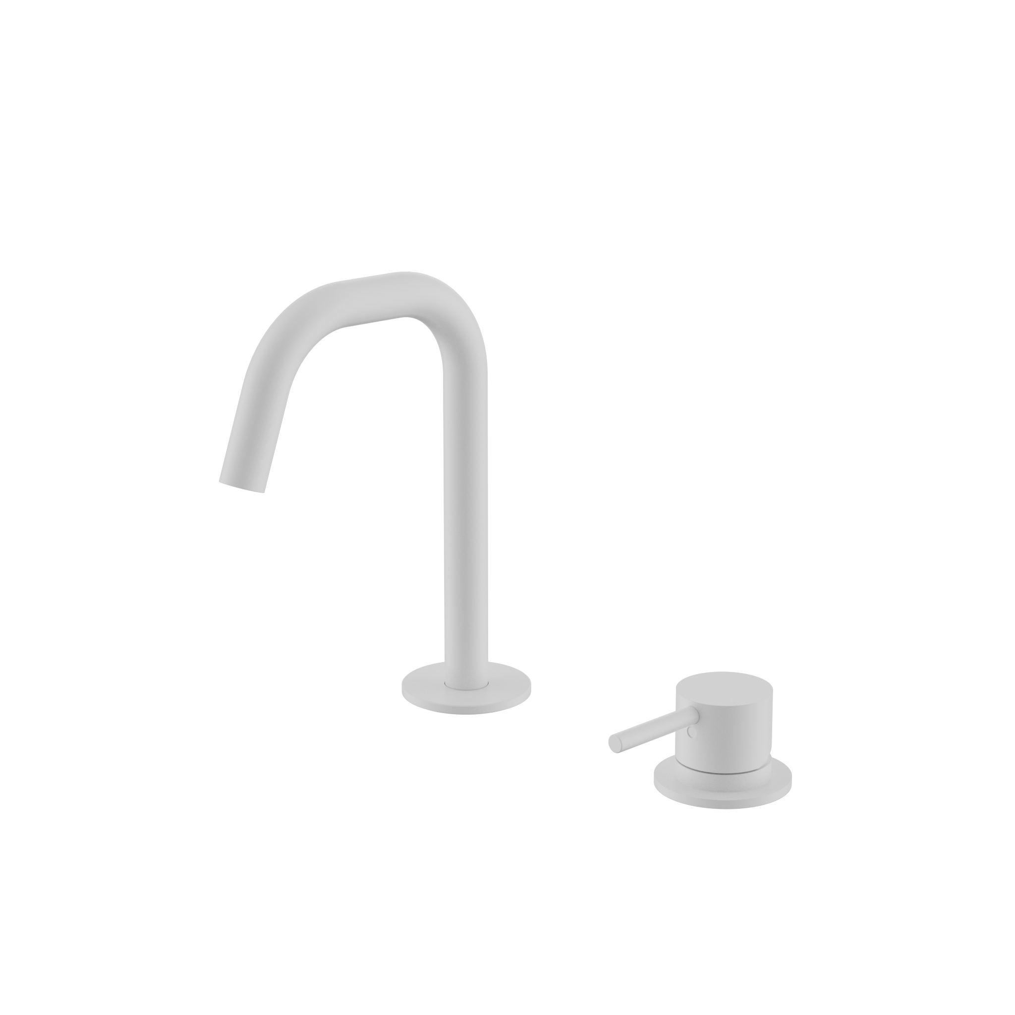Mecca Hob Baisn Mixer Set Edge Spout Matte White
