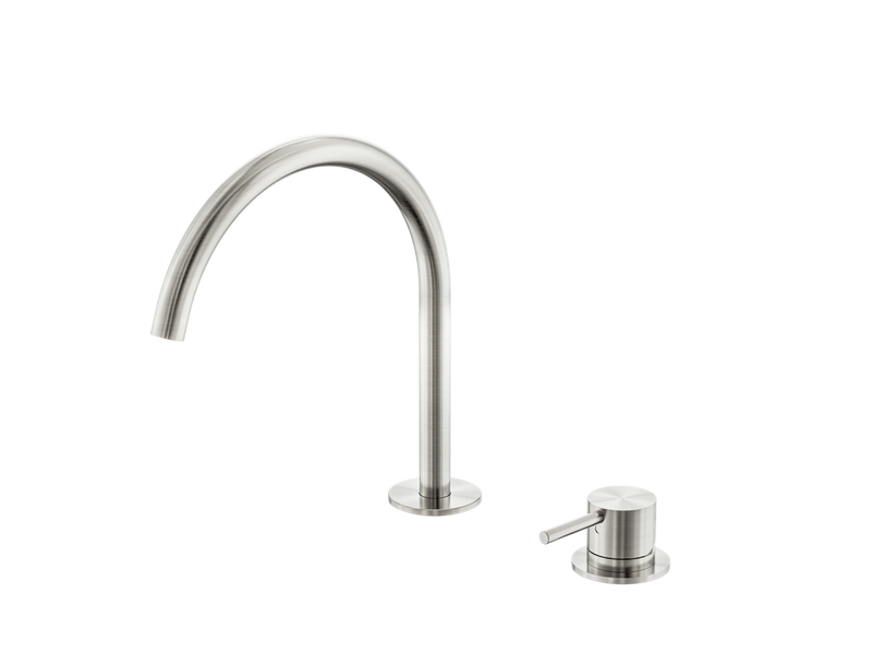 Mecca Hob Bath/Kitchen Mixer Set Arc Spout Brushed Nickel