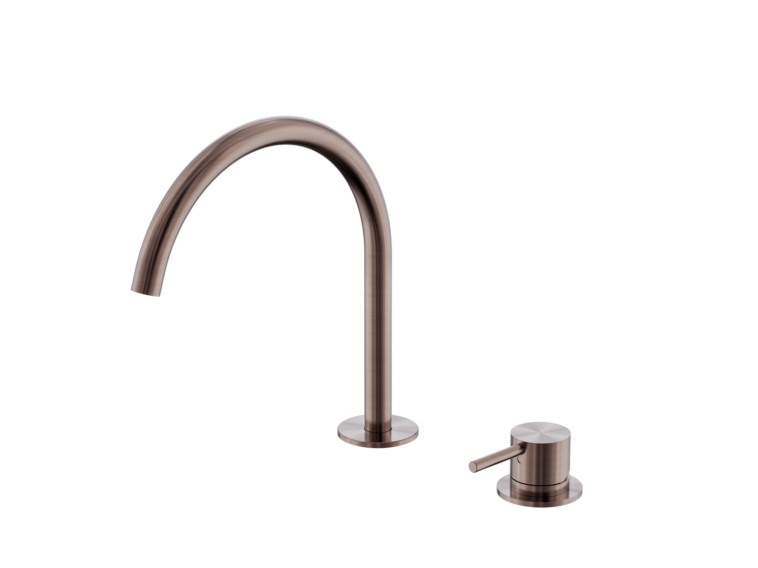 Mecca Hob Bath/Kitchen Mixer Set Arc Spout Brushed Bronze