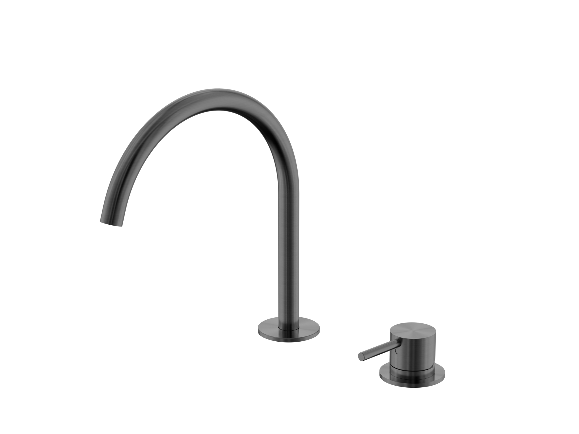 Mecca Hob Bath/Kitchen Mixer Set Arc Spout Gun Metal