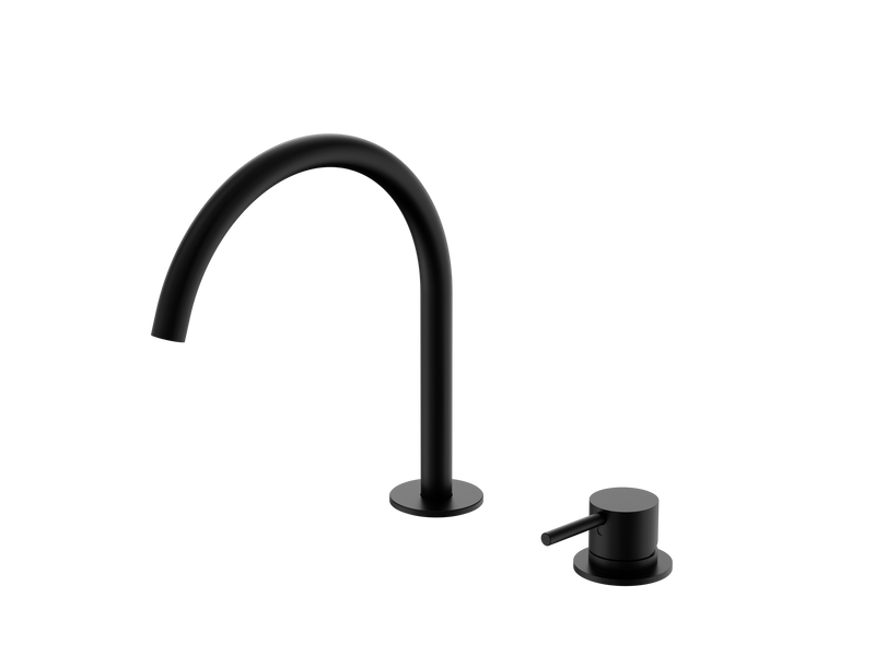 Mecca Hob Bath/Kitchen Mixer Set Arc Spout Matte Black