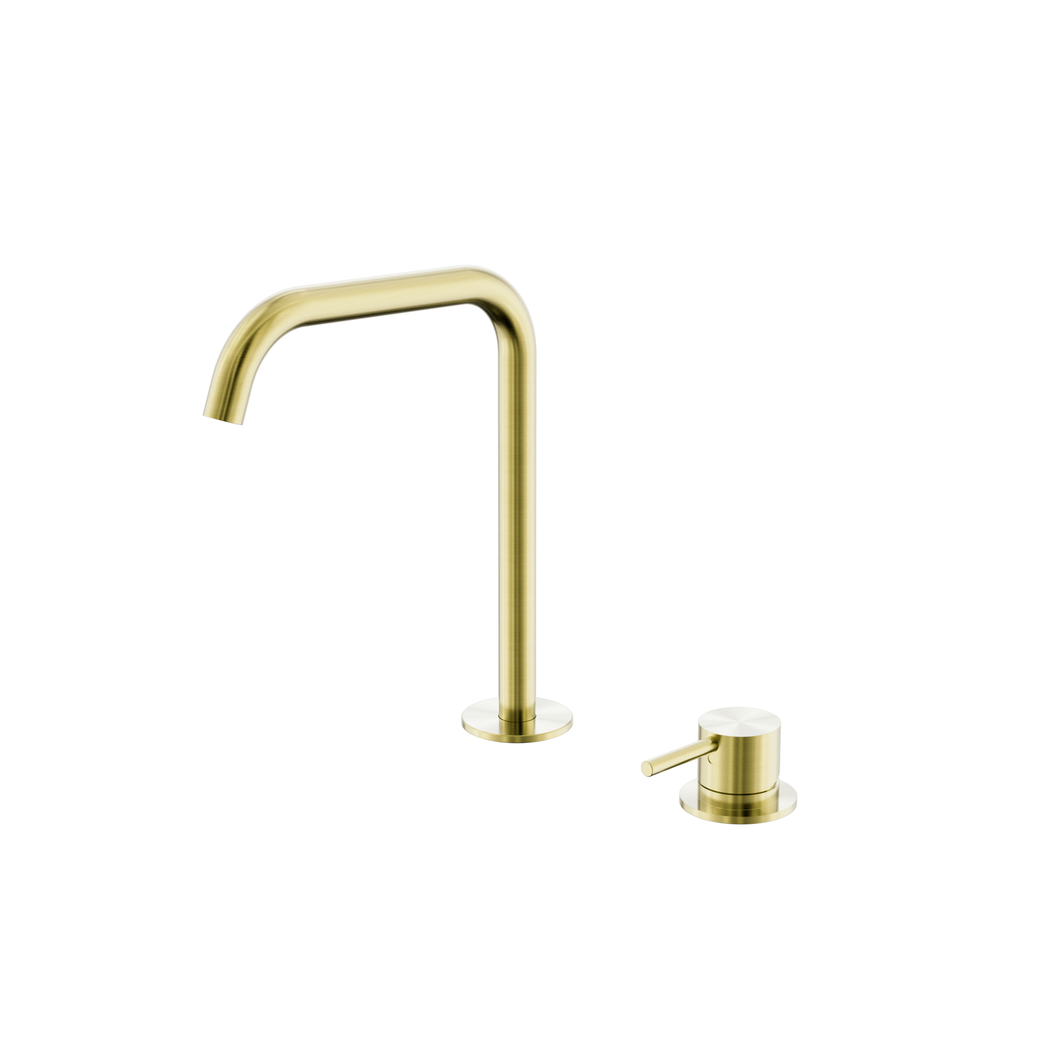 Mecca Hob Bath/Kitchen Mixer Set Edge Spout Brushed Gold