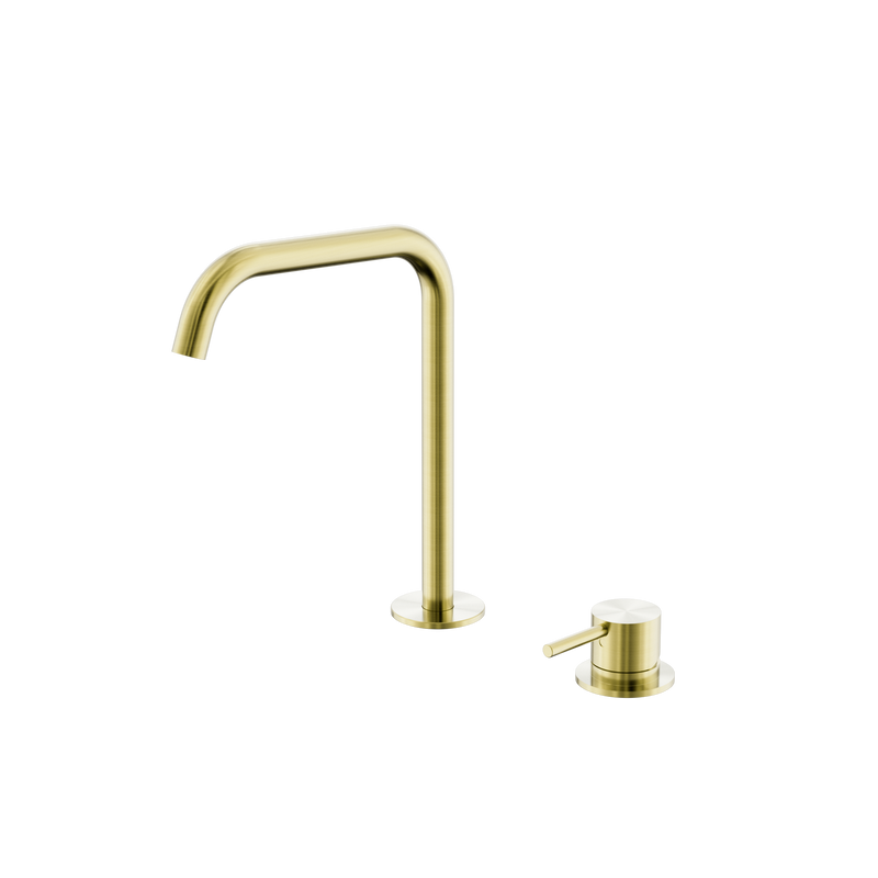 Mecca Hob Bath/Kitchen Mixer Set Edge Spout Brushed Gold
