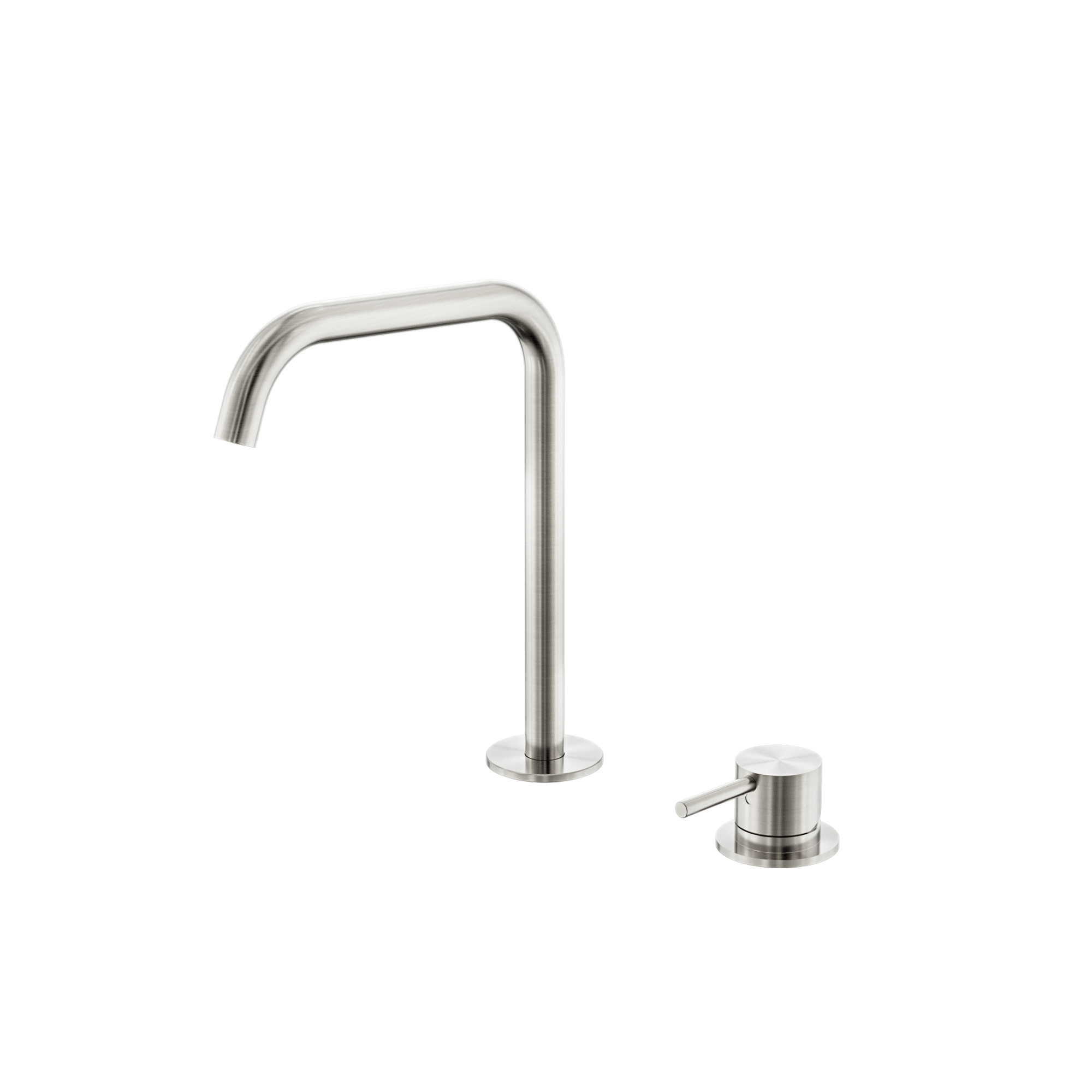 Mecca Hob Bath/Kitchen Mixer Set Edge Spout Brushed Nickel