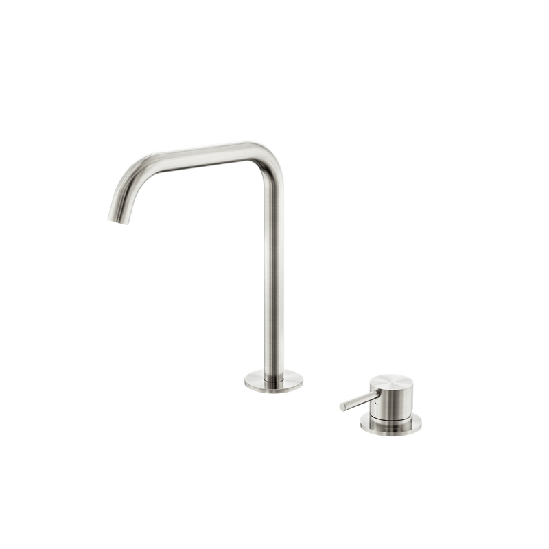 Mecca Hob Bath/Kitchen Mixer Set Edge Spout Brushed Nickel