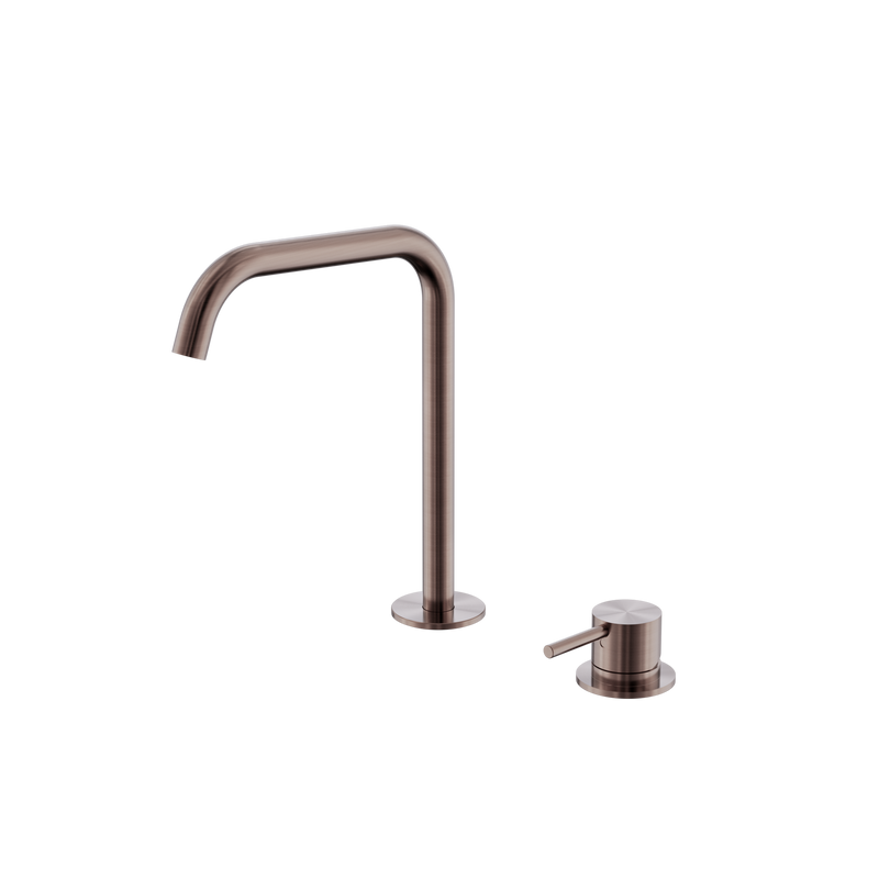 Mecca Hob Bath/Kitchen Mixer Set Edge Spout Brushed Bronze