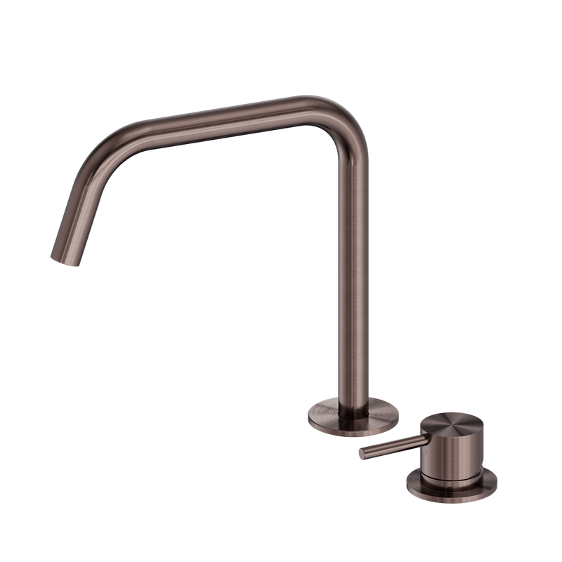Mecca Hob Bath/Kitchen Mixer Set Edge Spout II Brushed Bronze