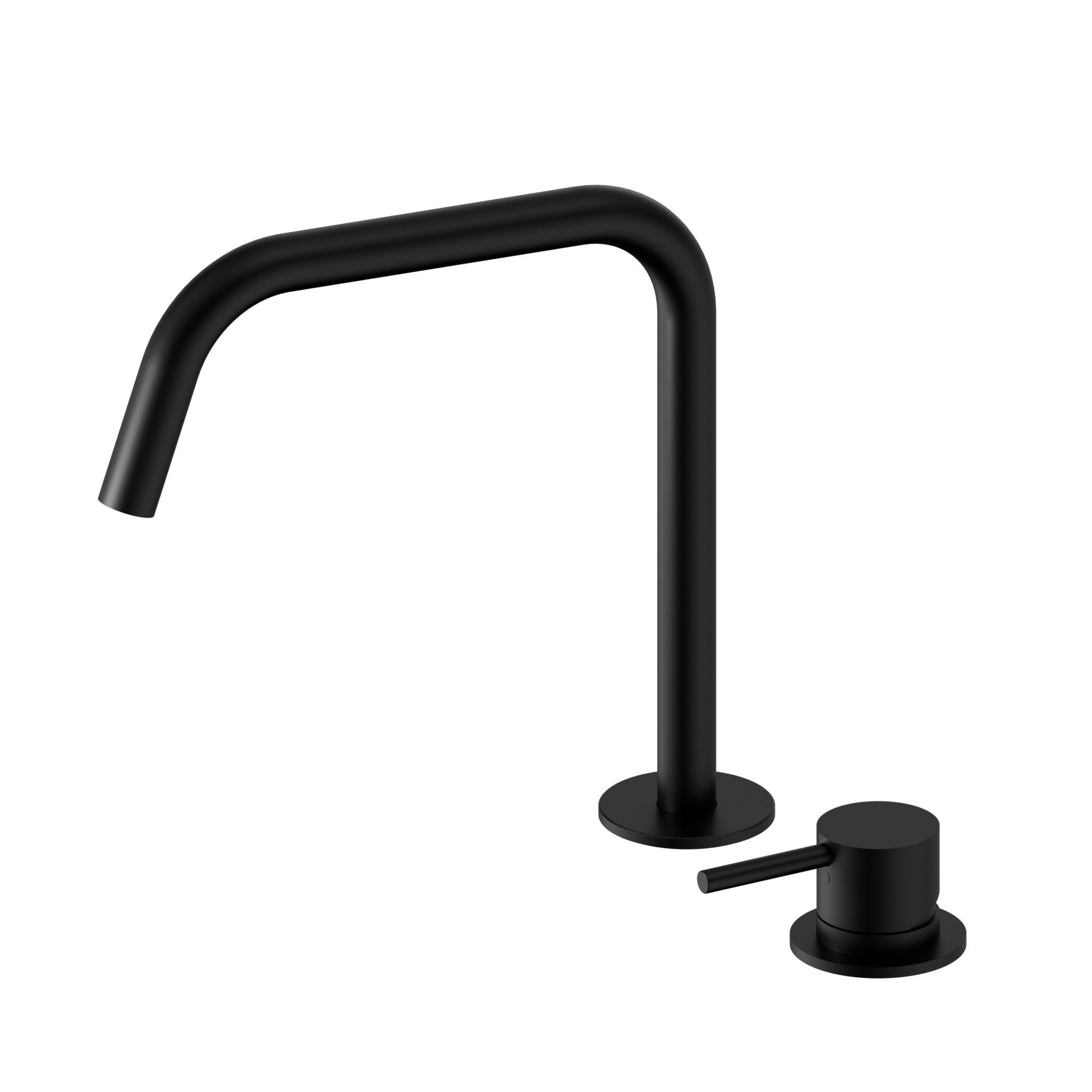 Mecca Hob Bath/Kitchen Mixer Set Edge Spout II Matte Black