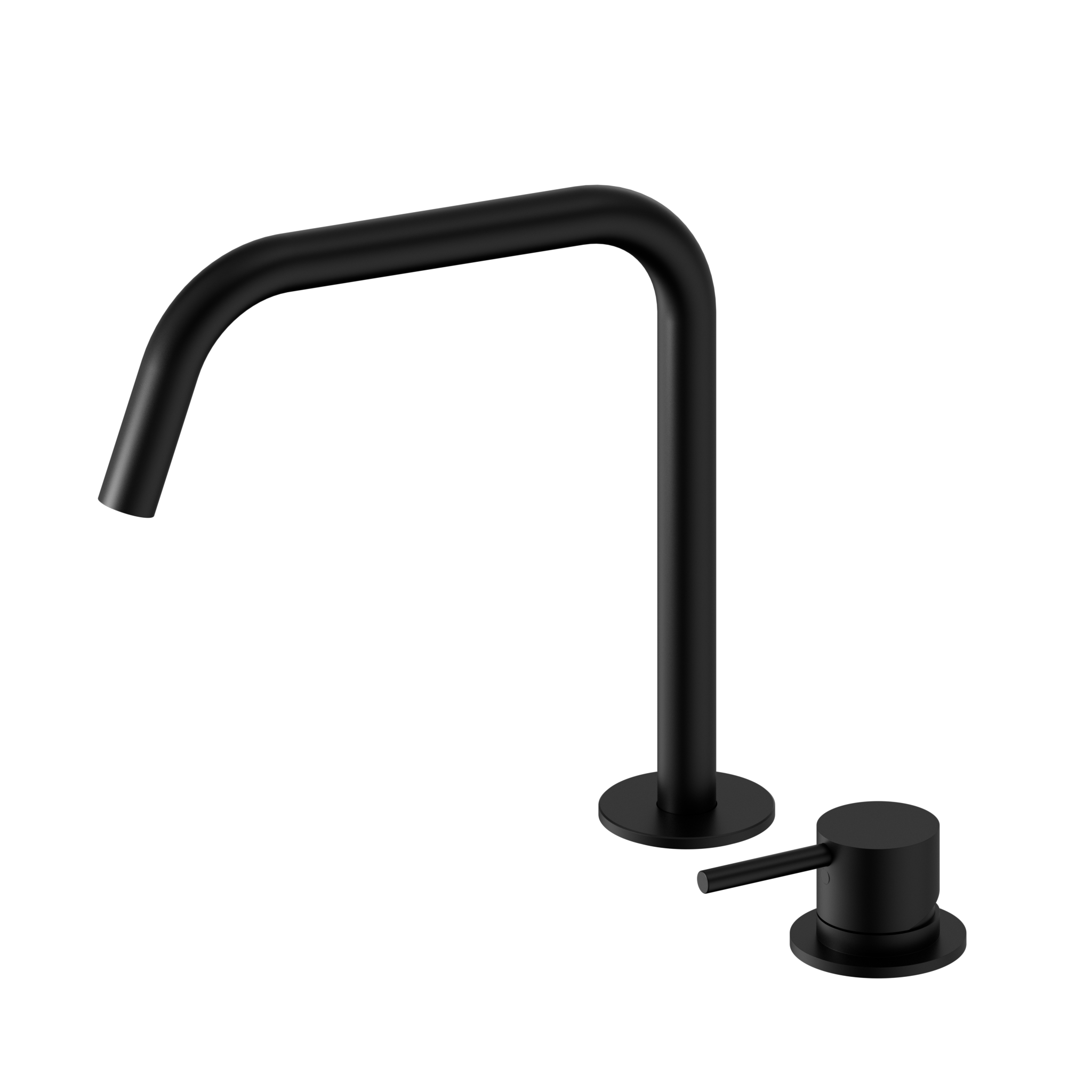 Mecca Hob Bath/Kitchen Mixer Set Edge Spout II Matte Black