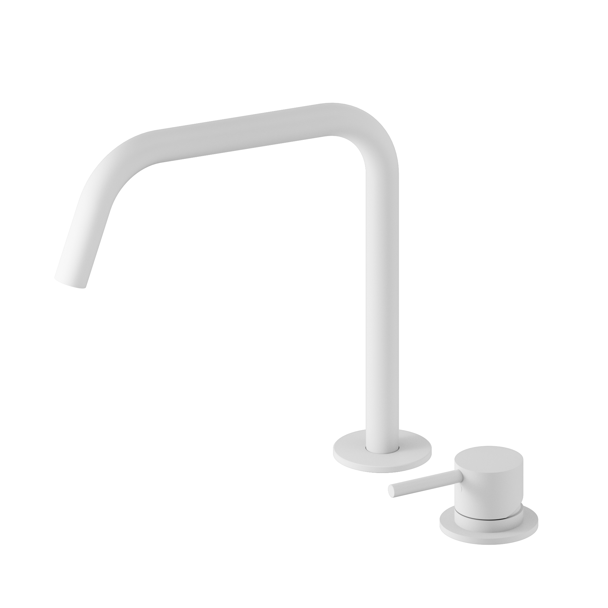 Mecca Hob Bath/Kitchen Mixer Set Edge Spout II Matte White