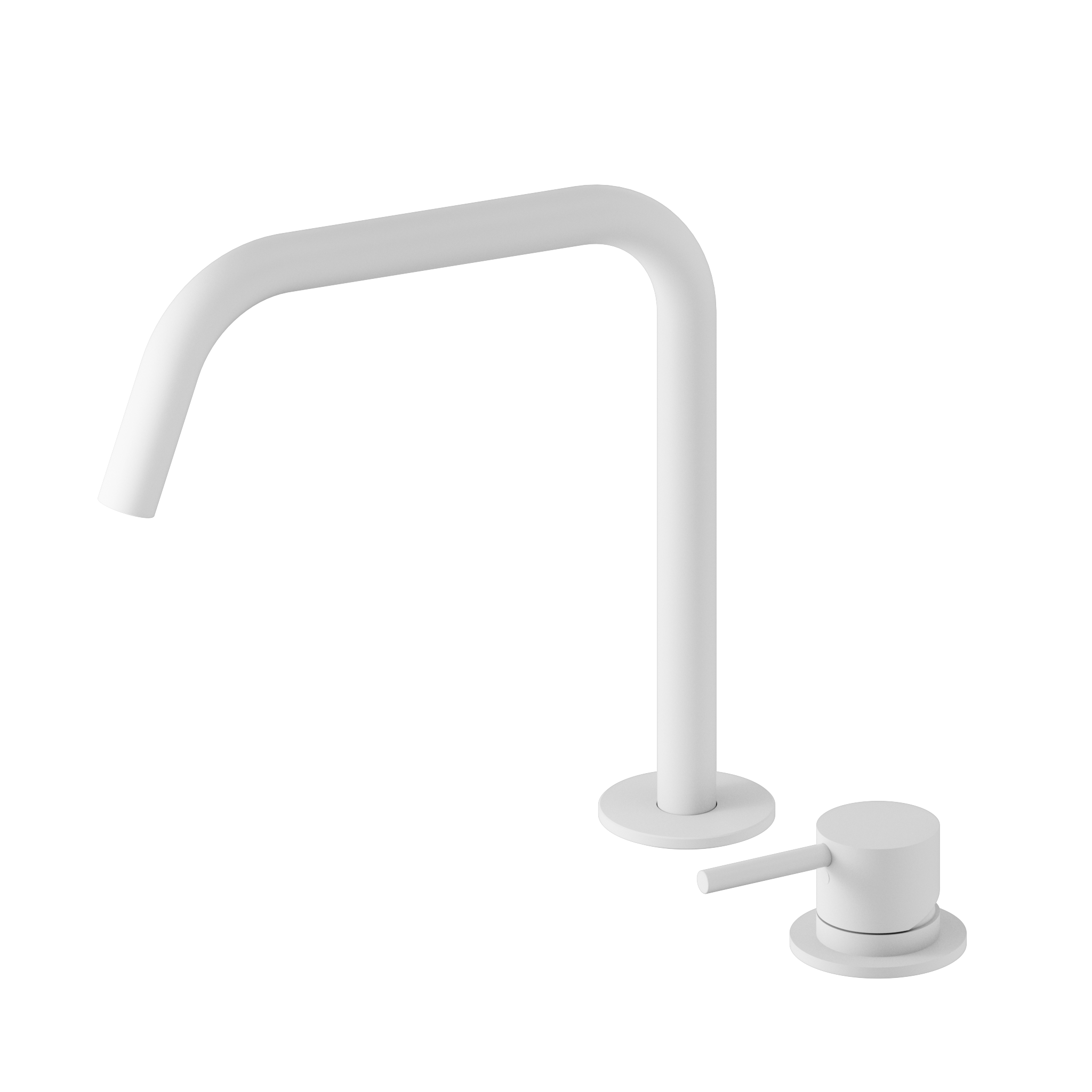 Mecca Hob Bath/Kitchen Mixer Set Edge Spout II Matte White