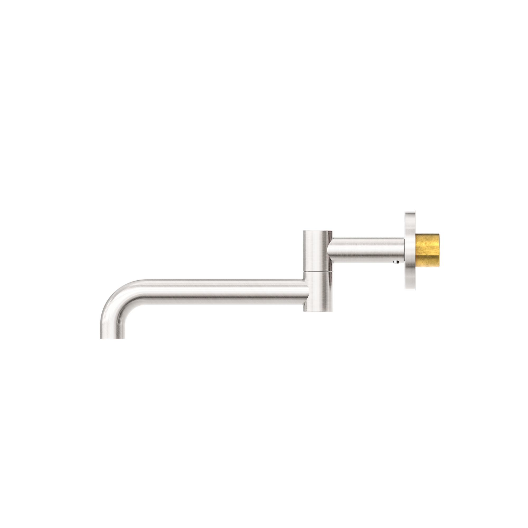 Mecca Wall Mounted Swivel Bath Spout Only 225mm Brushed Nickel
