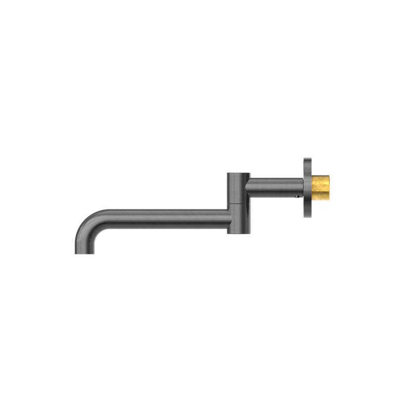 Mecca Wall Mounted Swivel Bath Spout Only 225mm Gun Metal