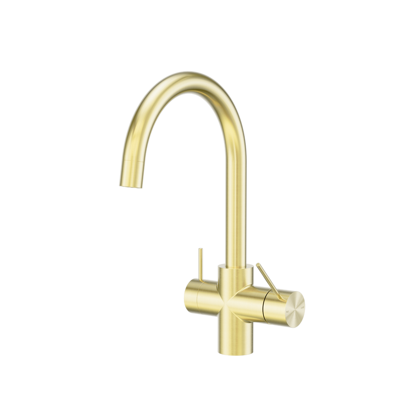 Mecca 3 Way Filtered Mixer Tap Brushed Gold