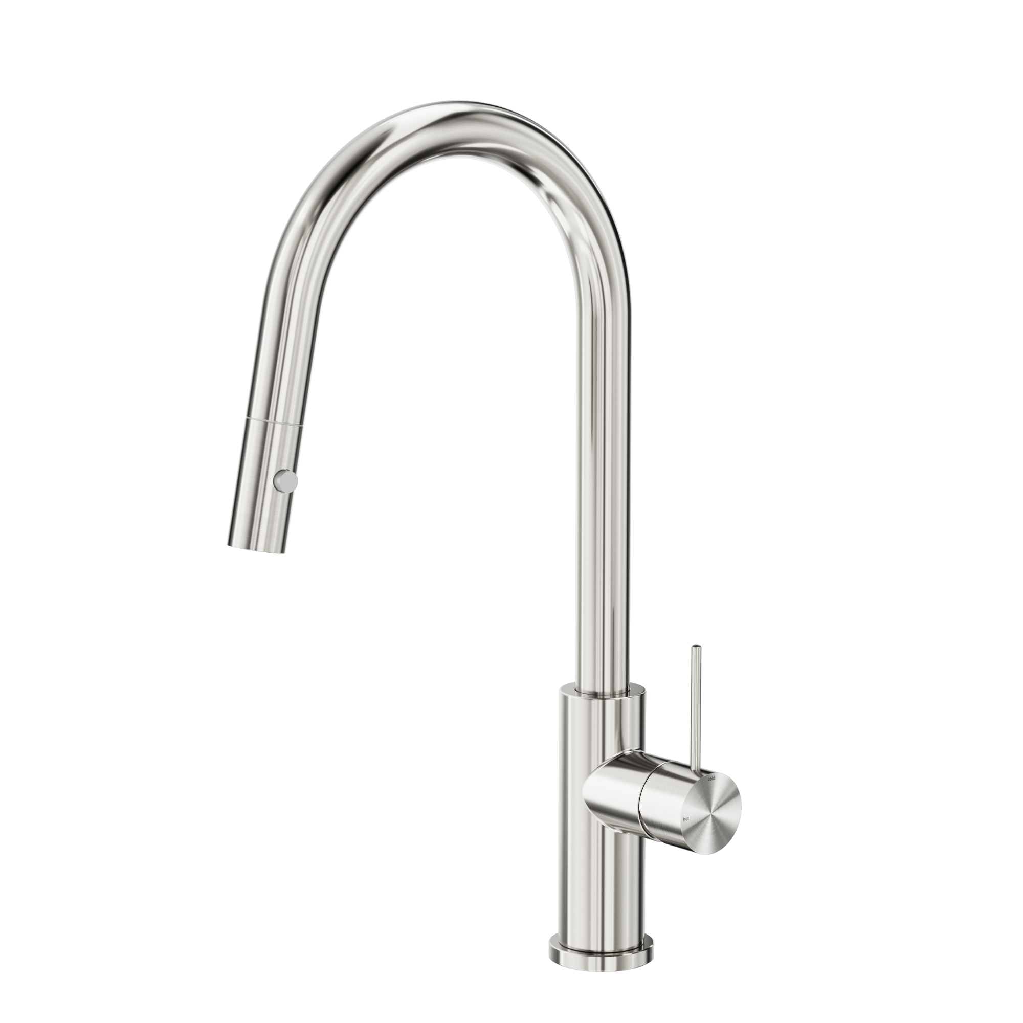 Mecca Pull Out Sink Mixer With Vegie Spray Function Brushed Nickel