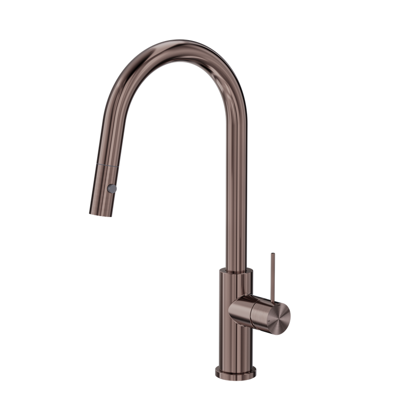 Mecca Pull Out Sink Mixer With Vegie Spray Function Brushed Bronze