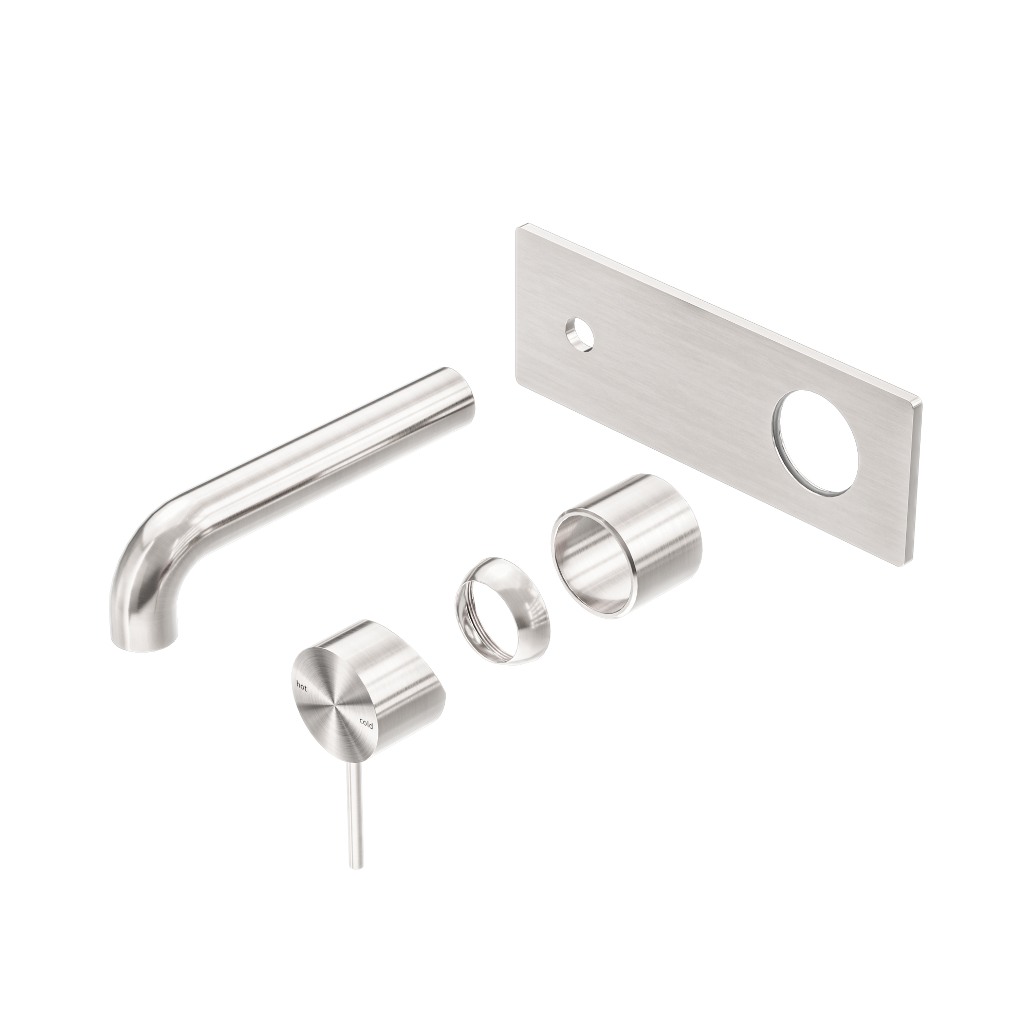 Mecca Wall Basin/Bath Mixer 120mm Trim Kits Only Brushed Nickel
