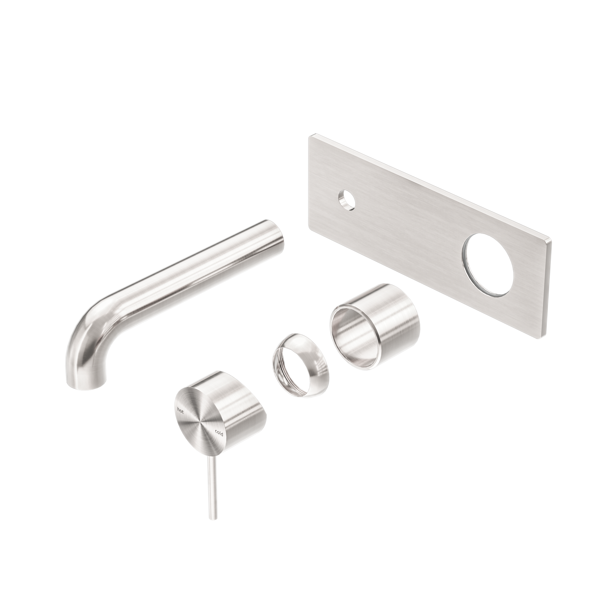 Mecca Wall Basin/Bath Mixer 120mm Trim Kits Only Brushed Nickel