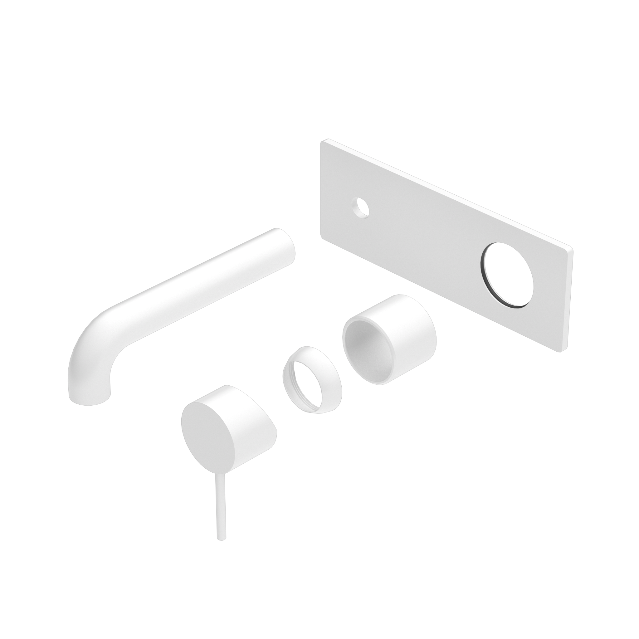 Mecca Wall Basin/Bath Mixer 120mm Trim Kits Only Matte White