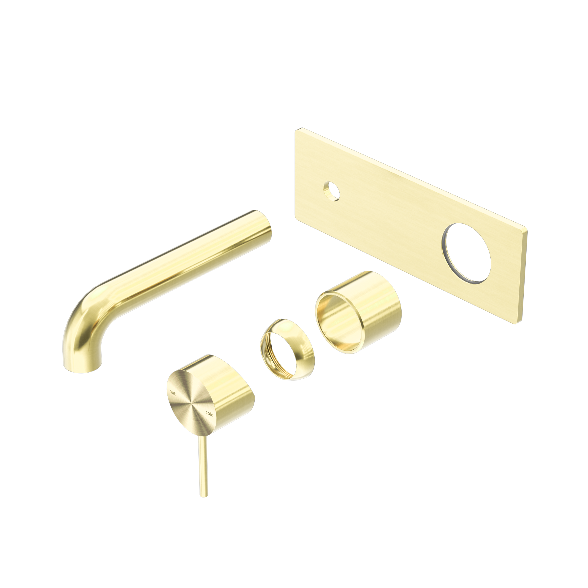 Mecca Wall Basin/Bath Mixer 185mm Trim Kits Only Brushed Gold