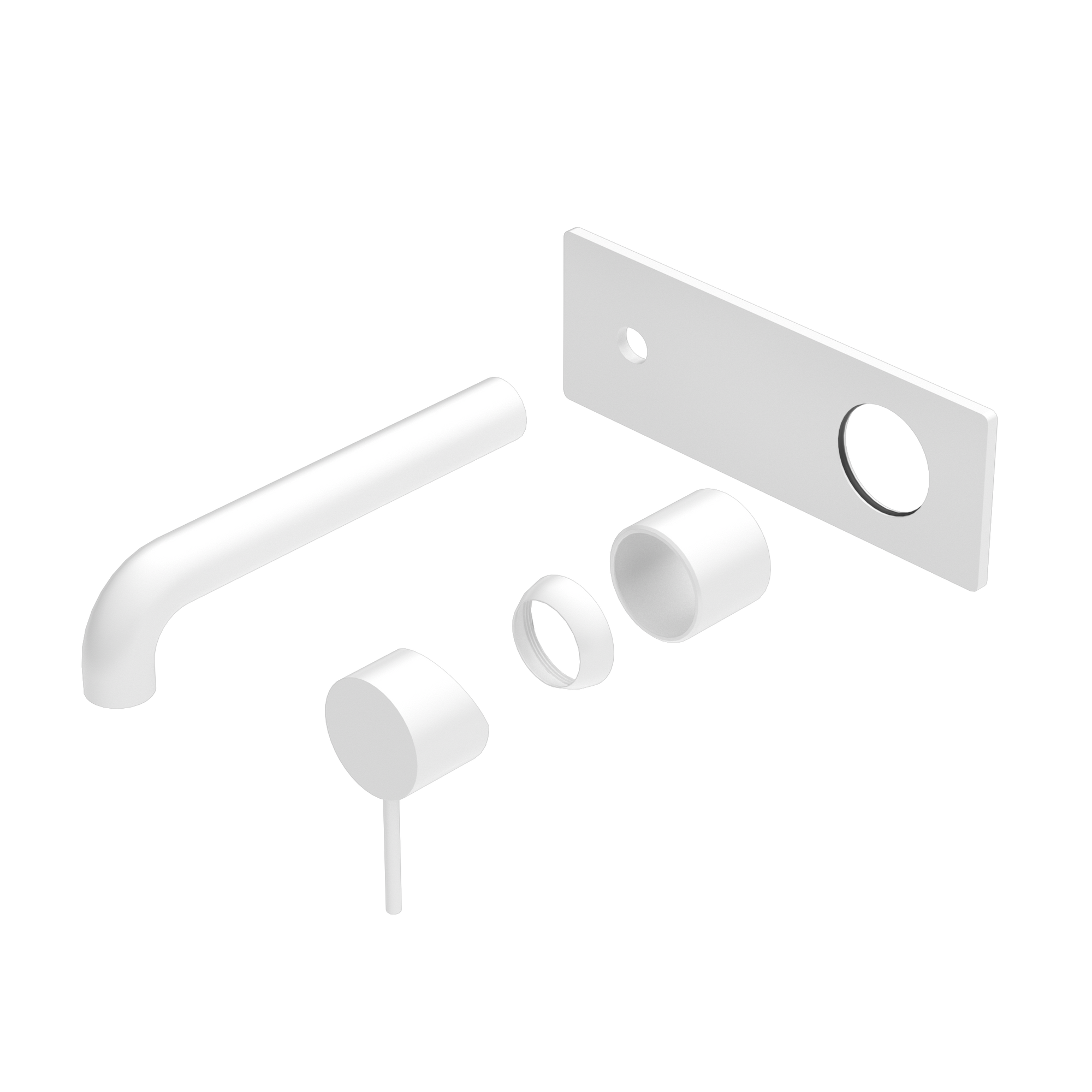 Mecca Wall Basin/Bath Mixer 230mm Trim Kits Only Matte White