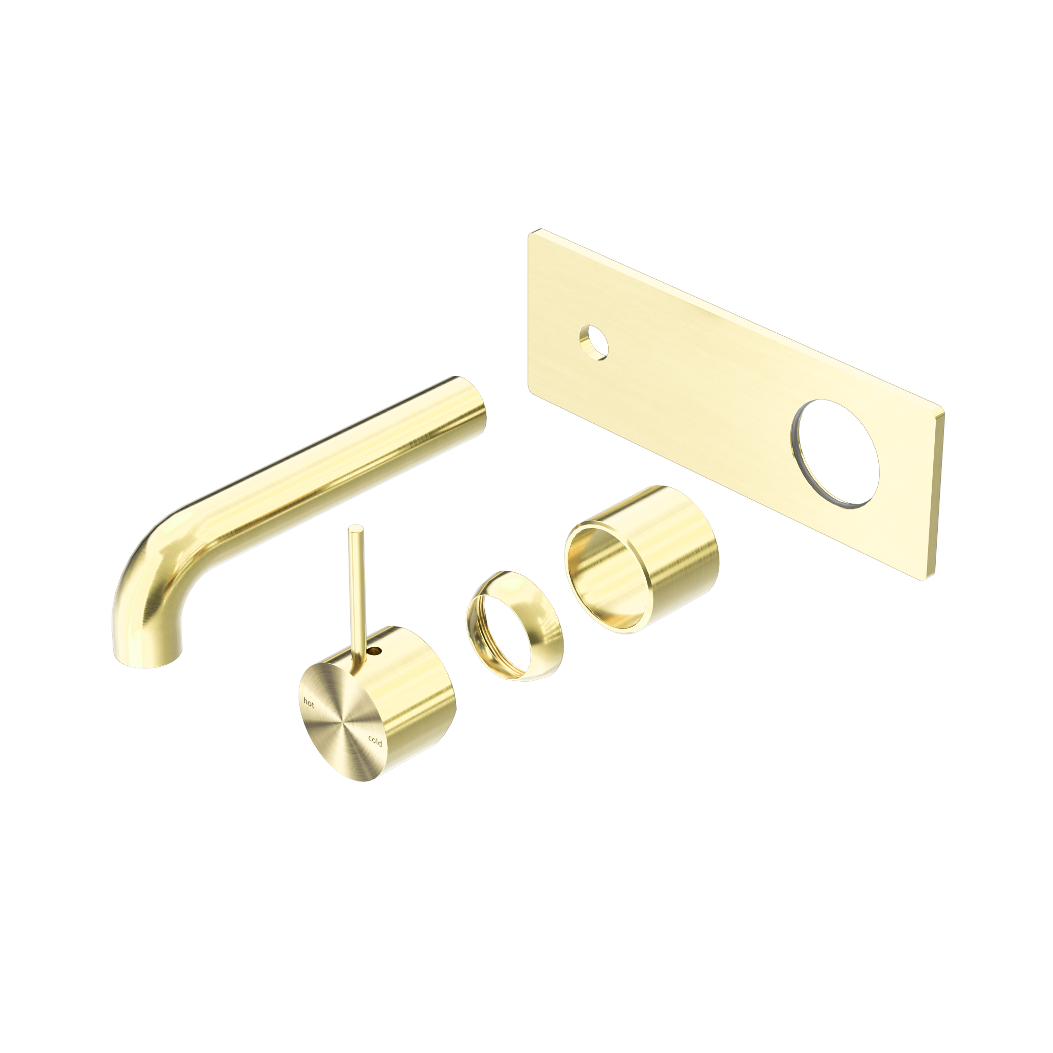 Mecca Wall Basin/Bath Mixer Handle Up 120mm Trim Kits Only Brushed Gold