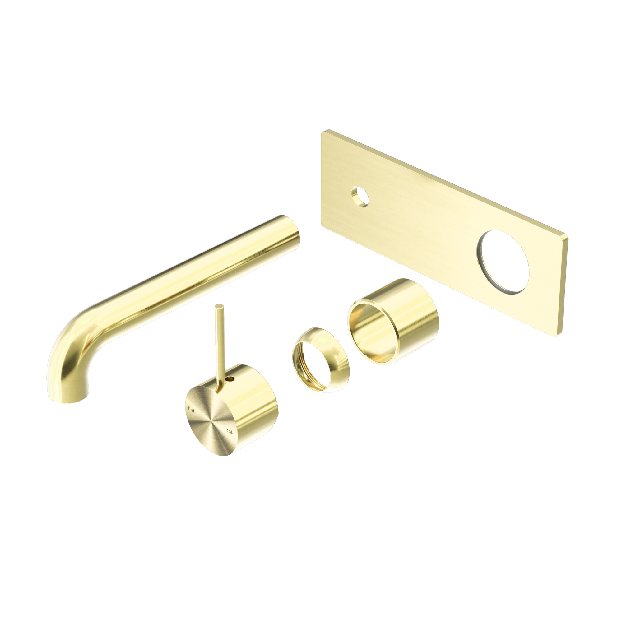 Mecca Wall Basin/Bath Mixer Handle Up 185mm Trim Kits Only Brushed Gold