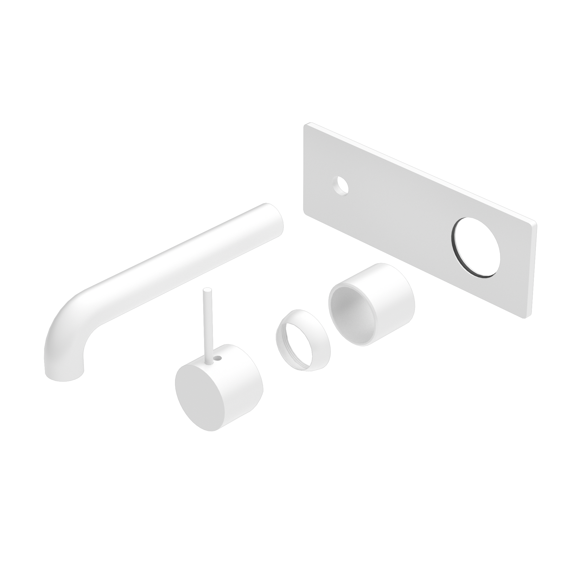 Mecca Wall Basin/Bath Mixer Handle Up 185mm Trim Kits Only Matte White