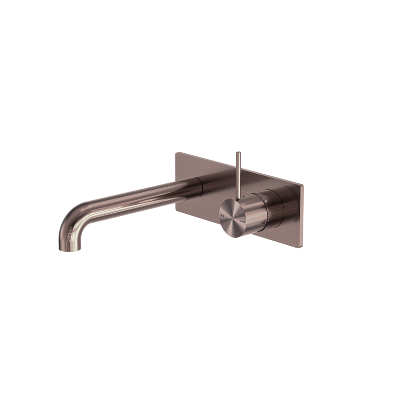 Mecca Wall Basin/Bath Mixer Handle Up 230mm Brushed Bronze
