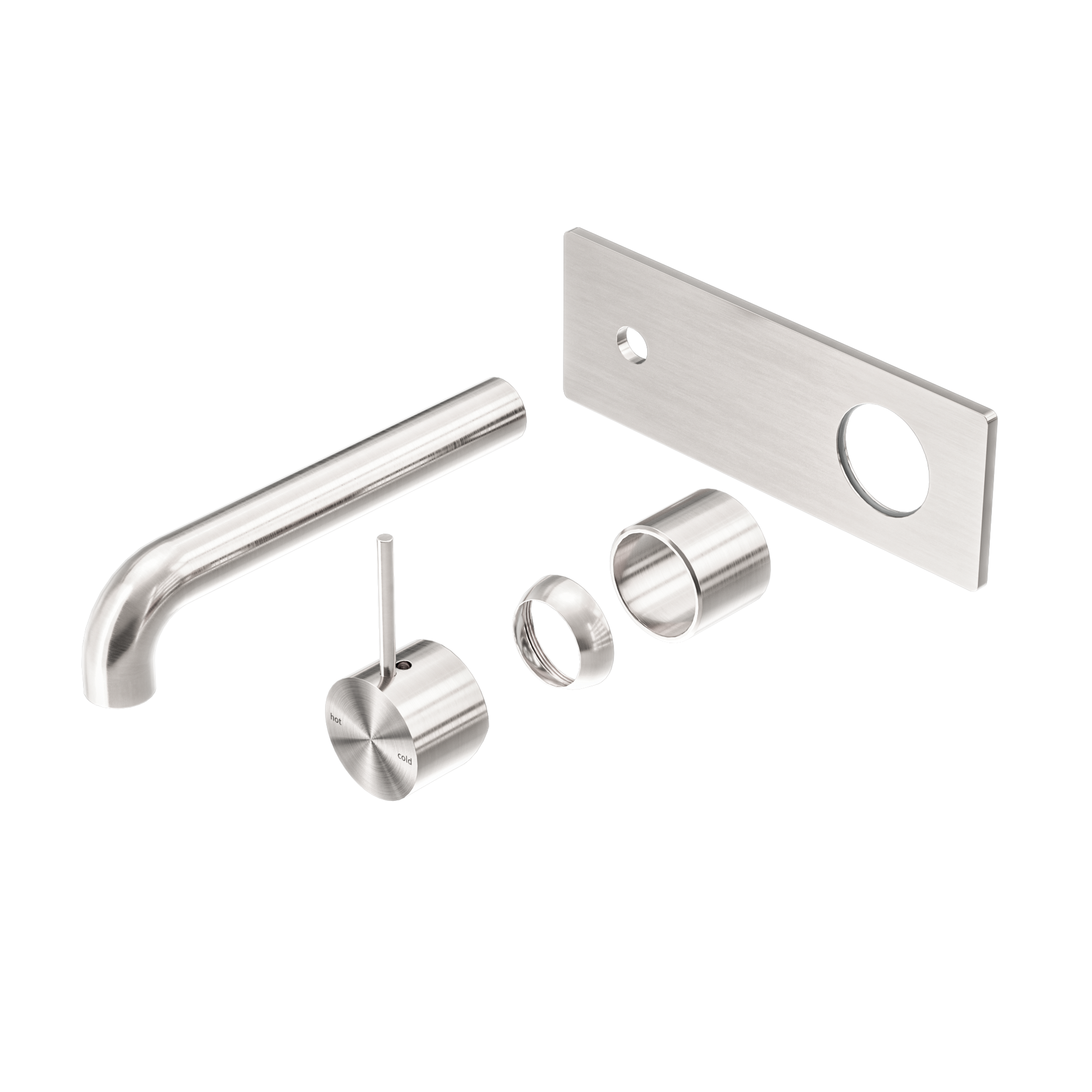 Mecca Wall Basin/Bath Mixer Handle Up 230mm Trim Kits Only Brushed Nickel
