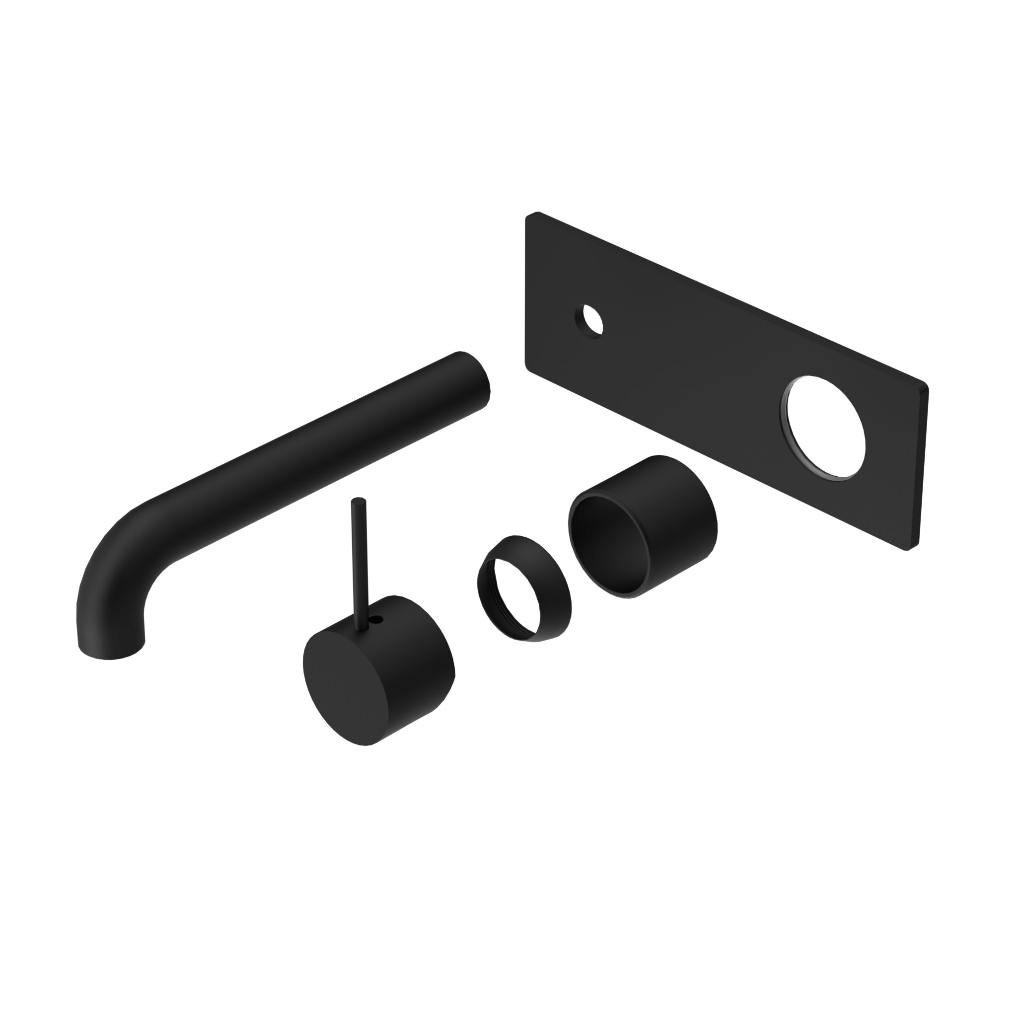 Mecca Wall Basin/Bath Mixer Handle Up 230mm Trim Kits Only Matte Black