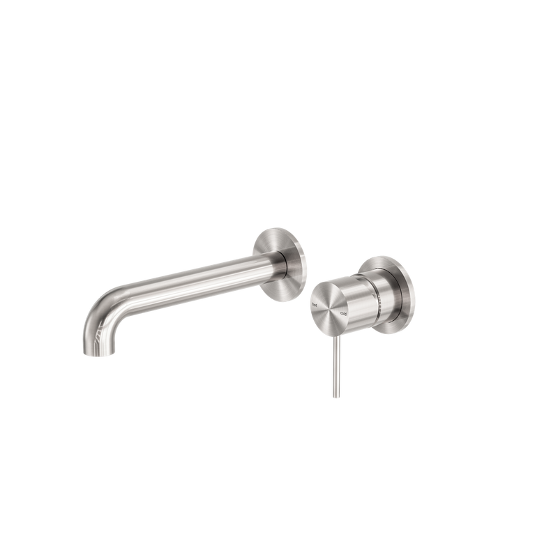 Mecca Wall Basin/Bath Mixer Separate Back Plate 120mm Brushed Nickel