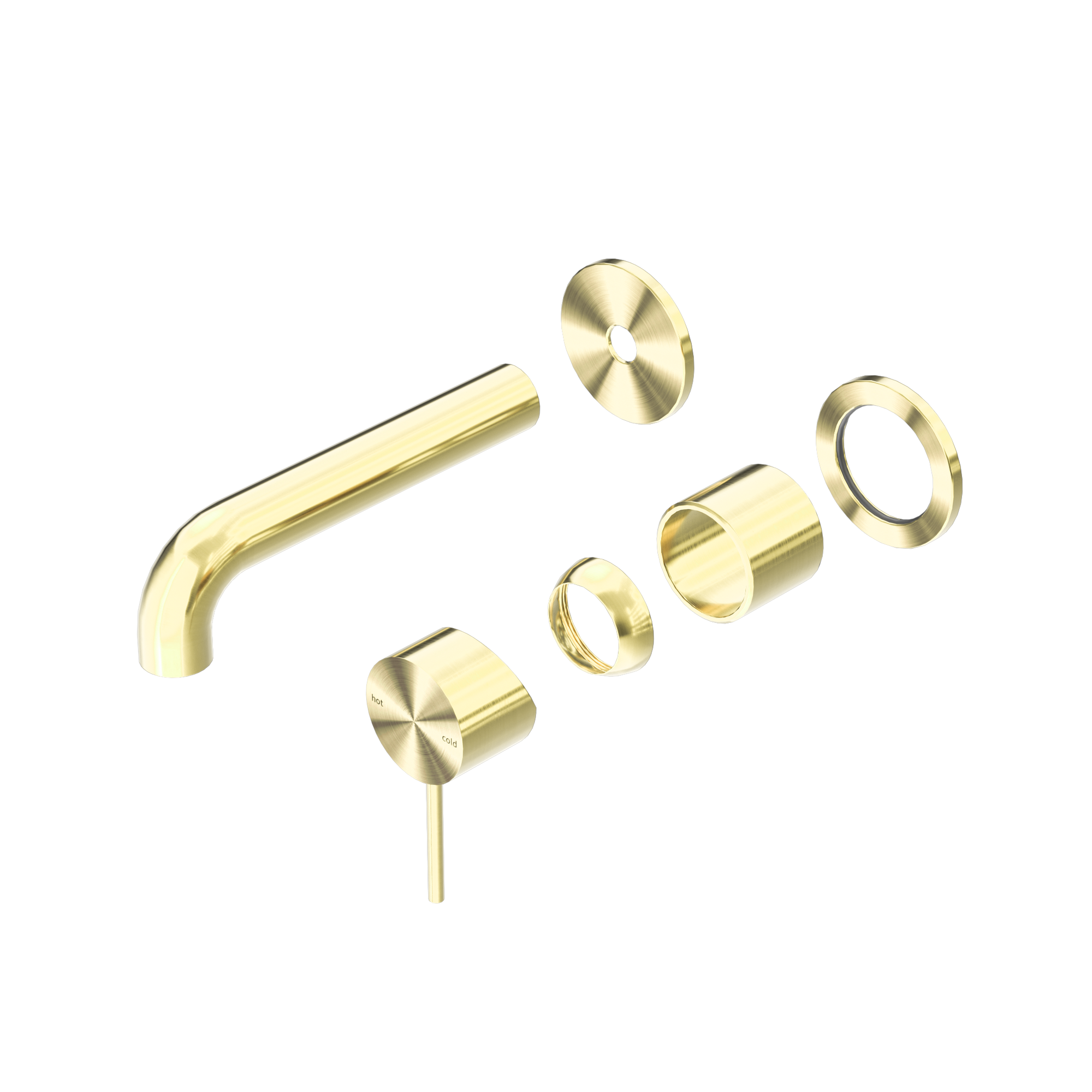Mecca Wall Basin/Bath Mixer Separate Back Plate 120mm Trim Kits Only Brushed Gold