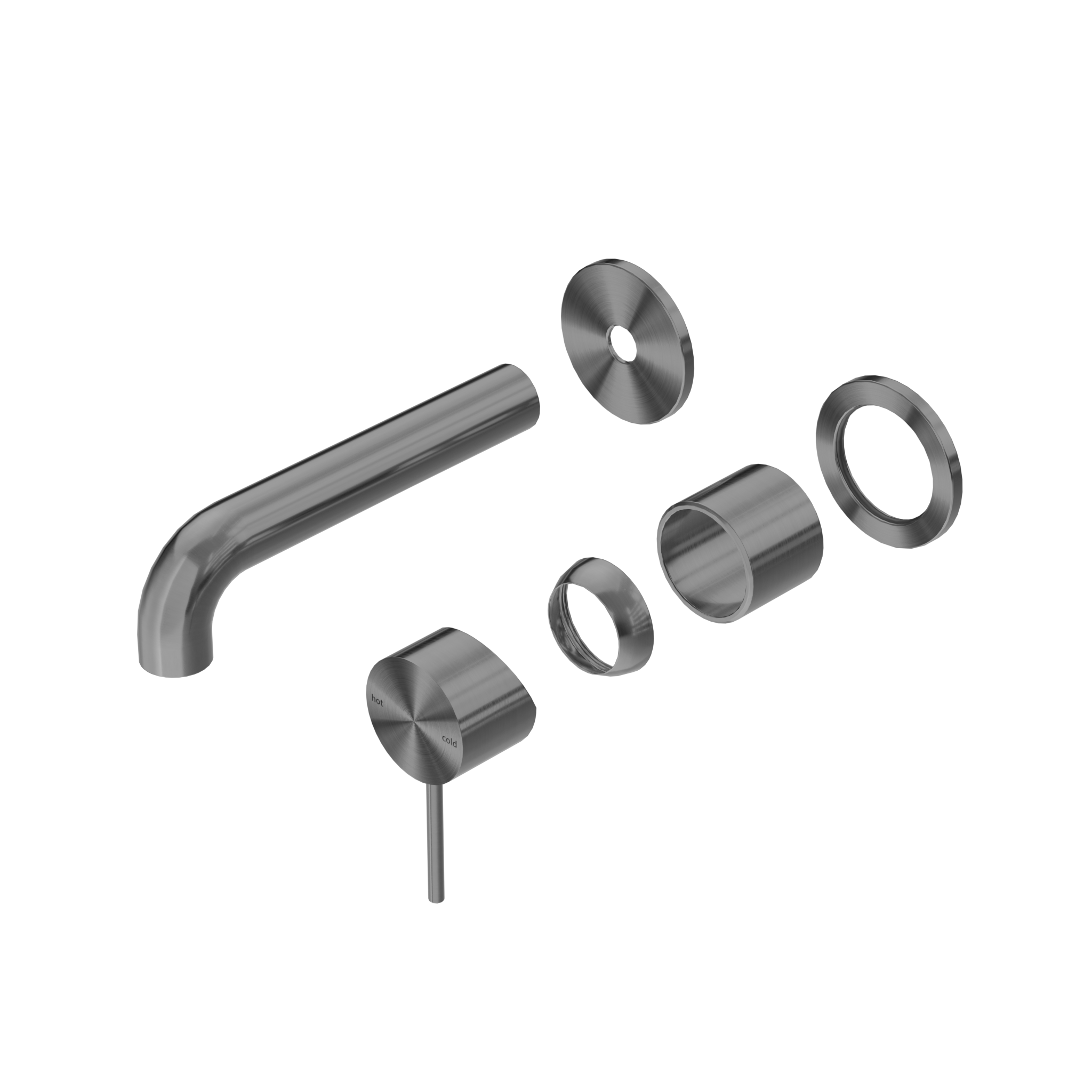 Mecca Wall Basin/Bath Mixer Separate Back Plate 120mm Trim Kits Only Gun Metal