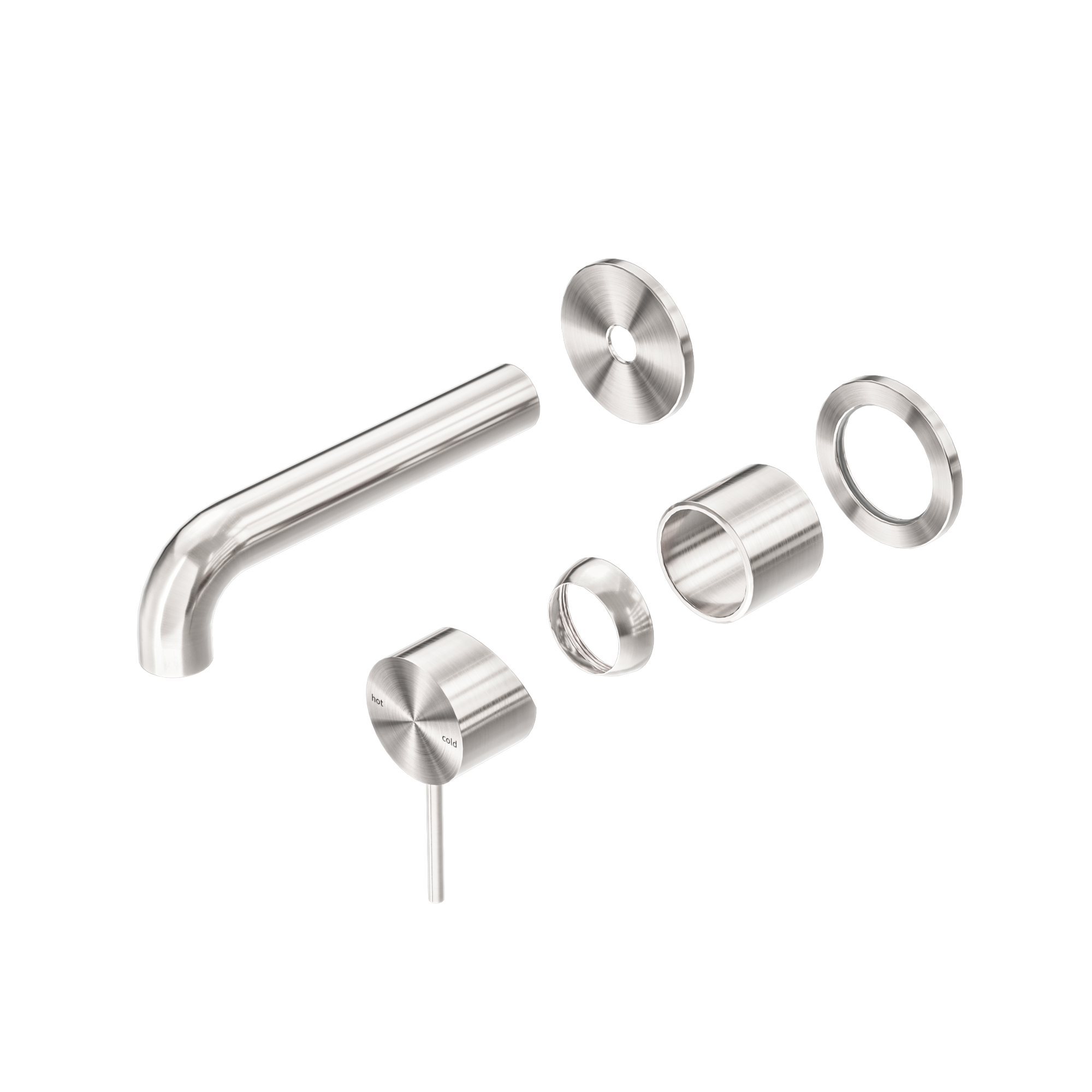 Mecca Wall Basin/Bath Mixer Separate Back Plate 160mm Trim Kits Only Brushed Nickel