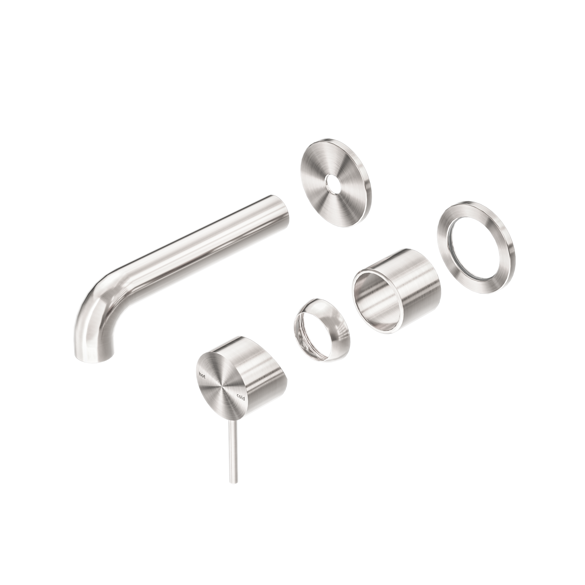 Mecca Wall Basin/Bath Mixer Separate Back Plate 160mm Trim Kits Only Brushed Nickel