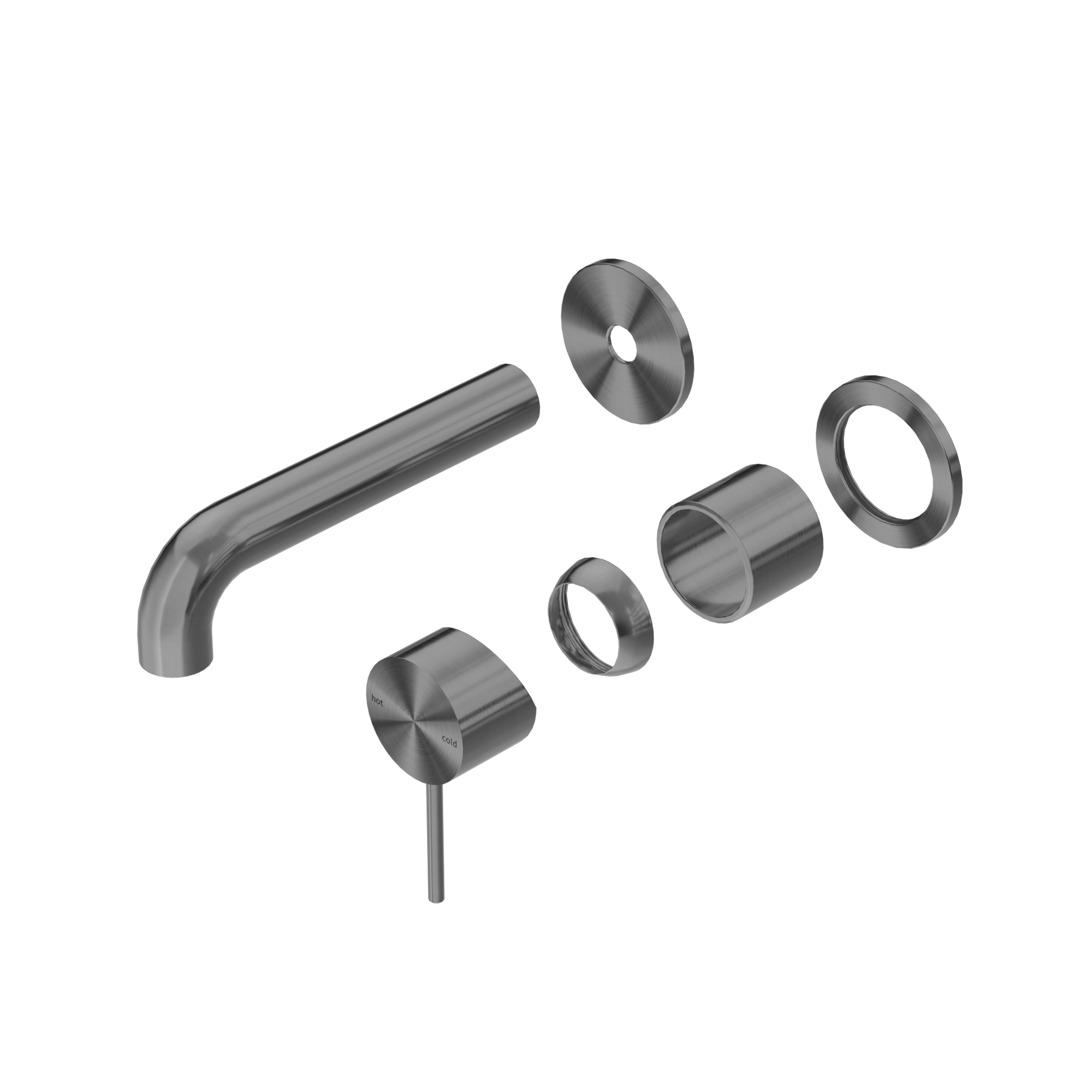 Mecca Wall Basin/Bath Mixer Separate Back Plate 160mm Trim Kits Only Gun Metal