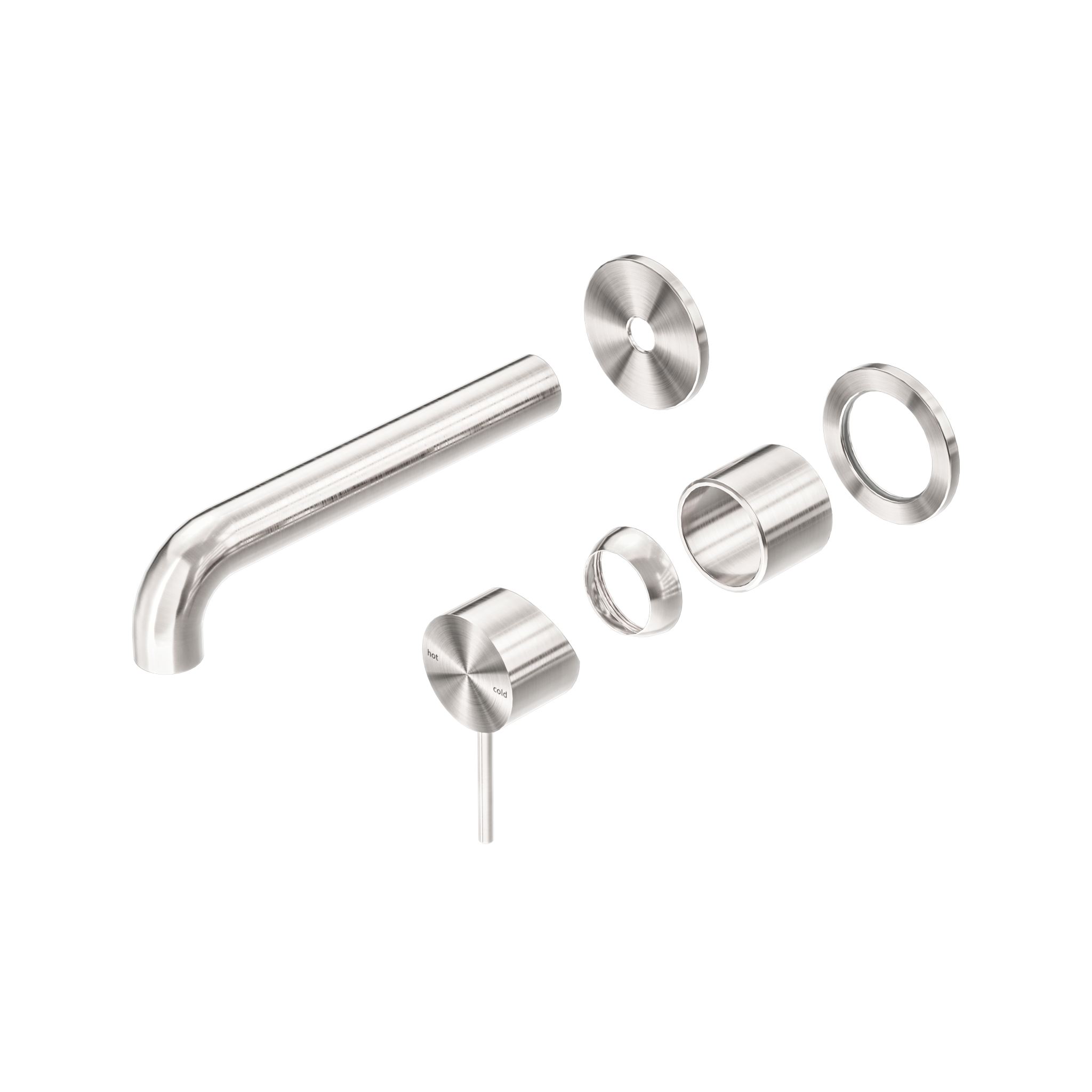 Mecca Wall Basin/Bath Mixer Separate Back Plate 185mm Trim Kits Only Brushed Nickel