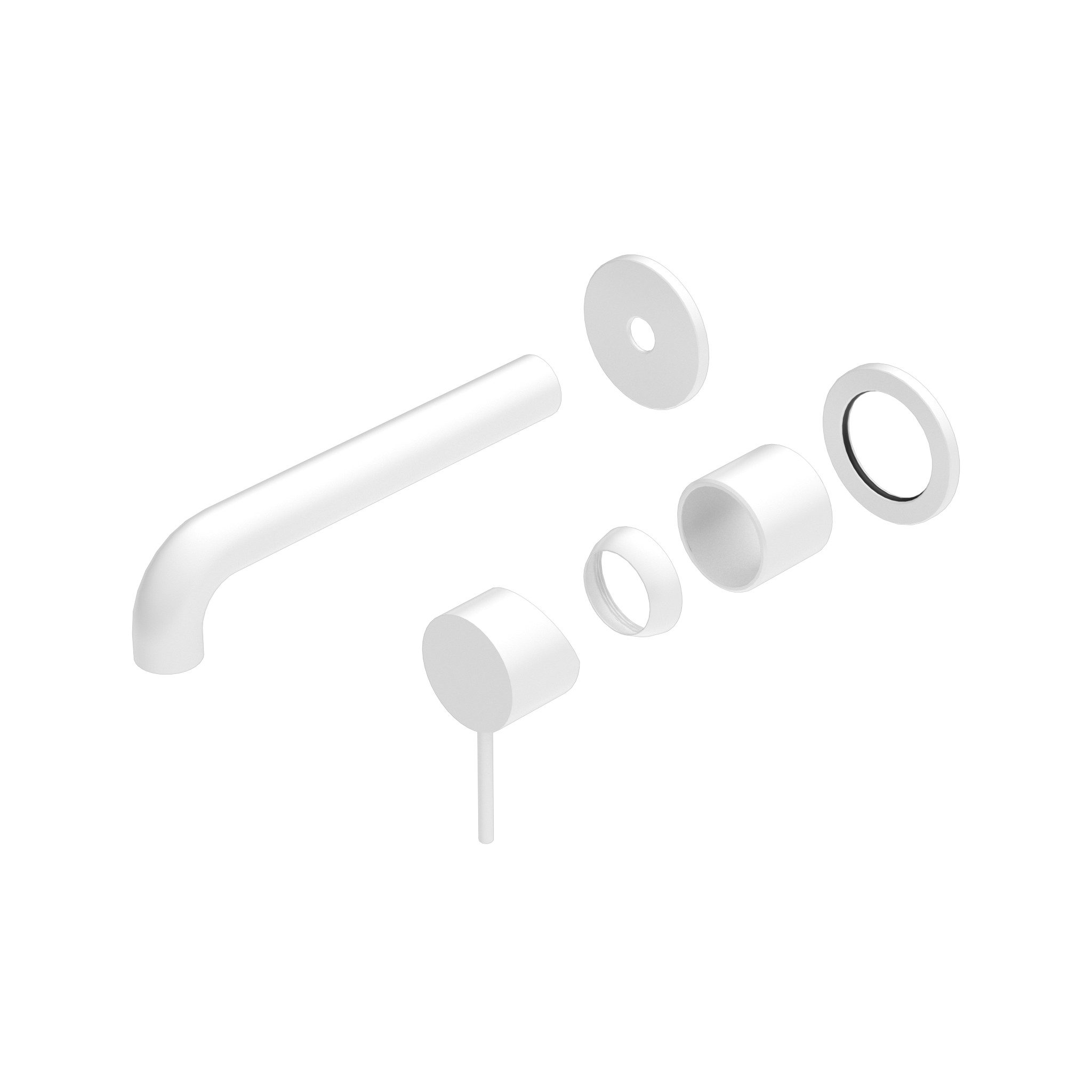 Mecca Wall Basin/Bath Mixer Separate Back Plate 185mm Trim Kits Only Matte White
