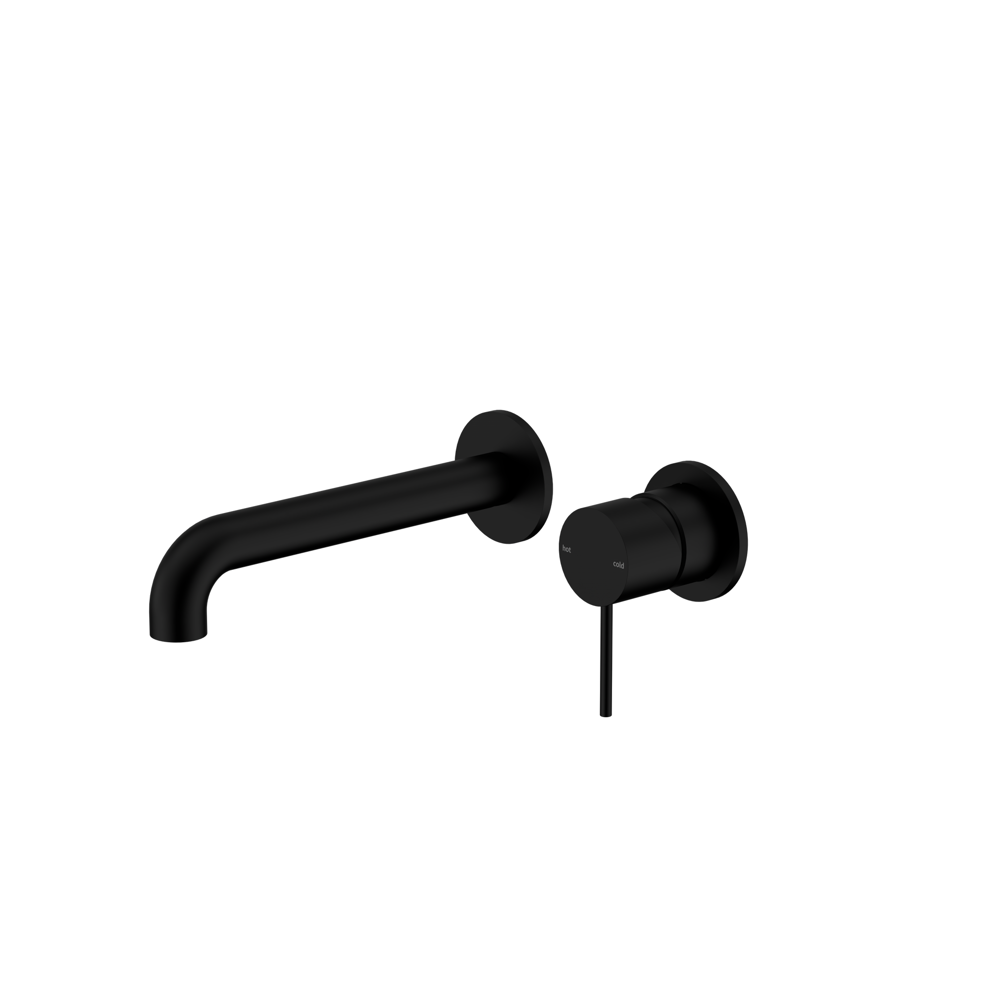 Mecca Wall Basin/Bath Mixer Separate Back Plate 230mm Matte Black
