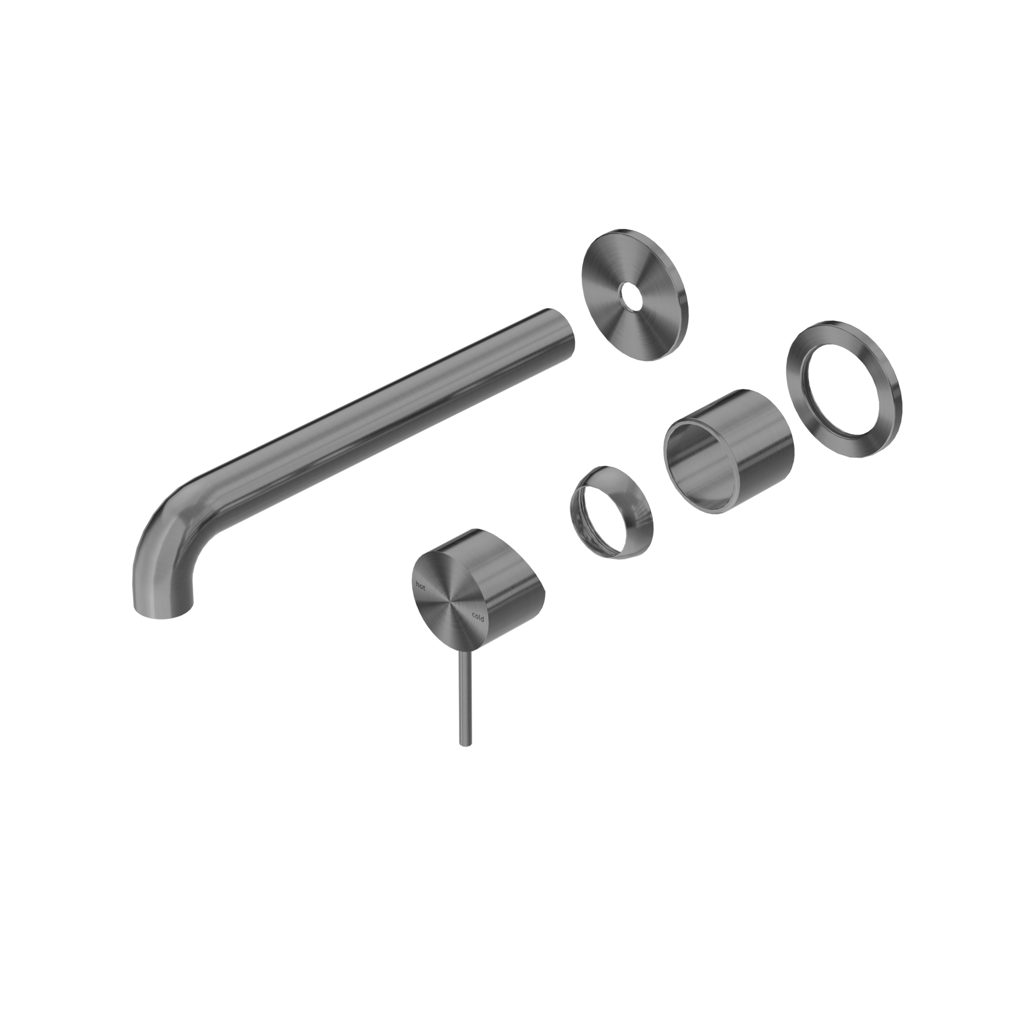 Mecca Wall Basin/Bath Mixer Separate Back Plate 230mm Trim Kits Only Gun Metal