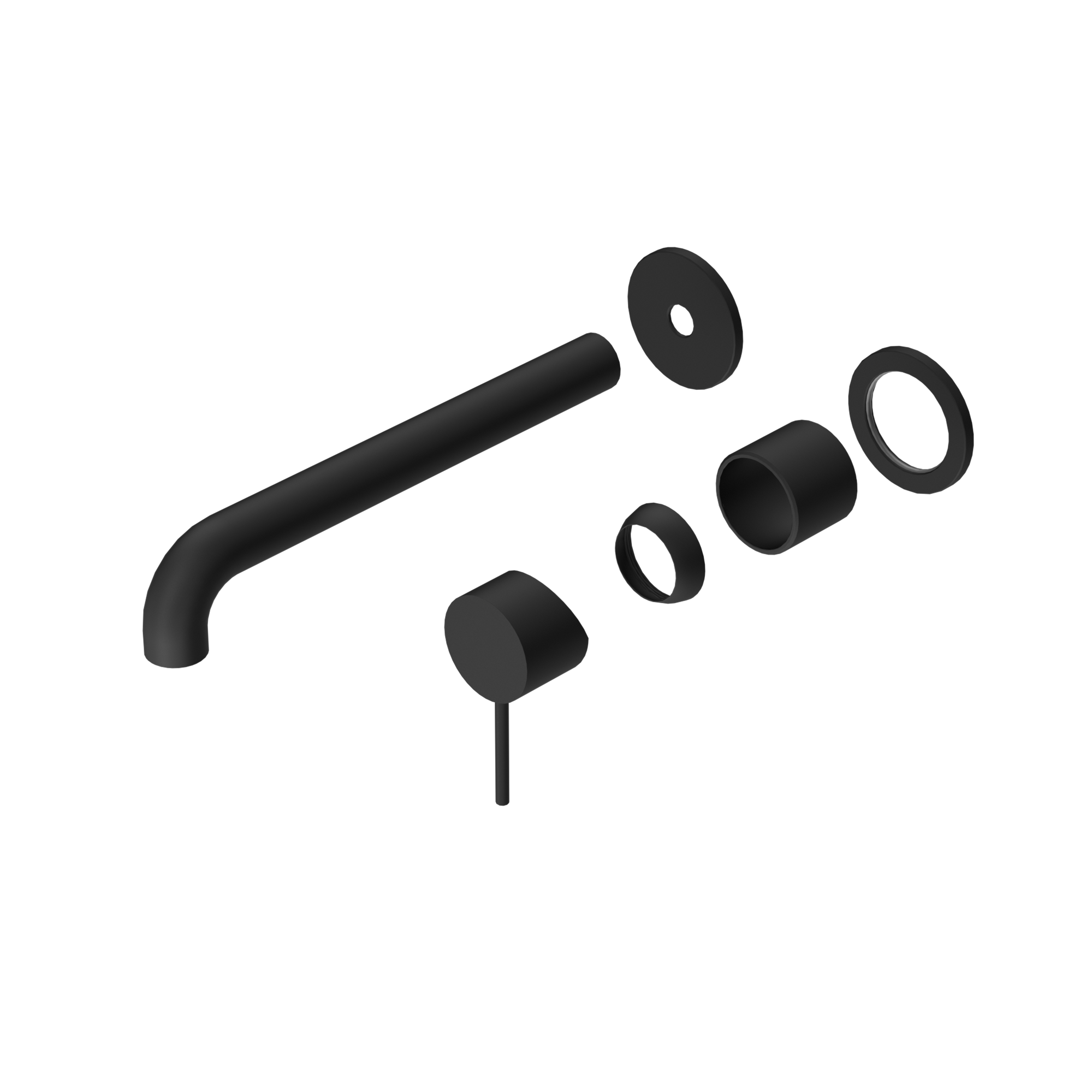 Mecca Wall Basin/Bath Mixer Separate Back Plate 230mm Trim Kits Only Matte Black