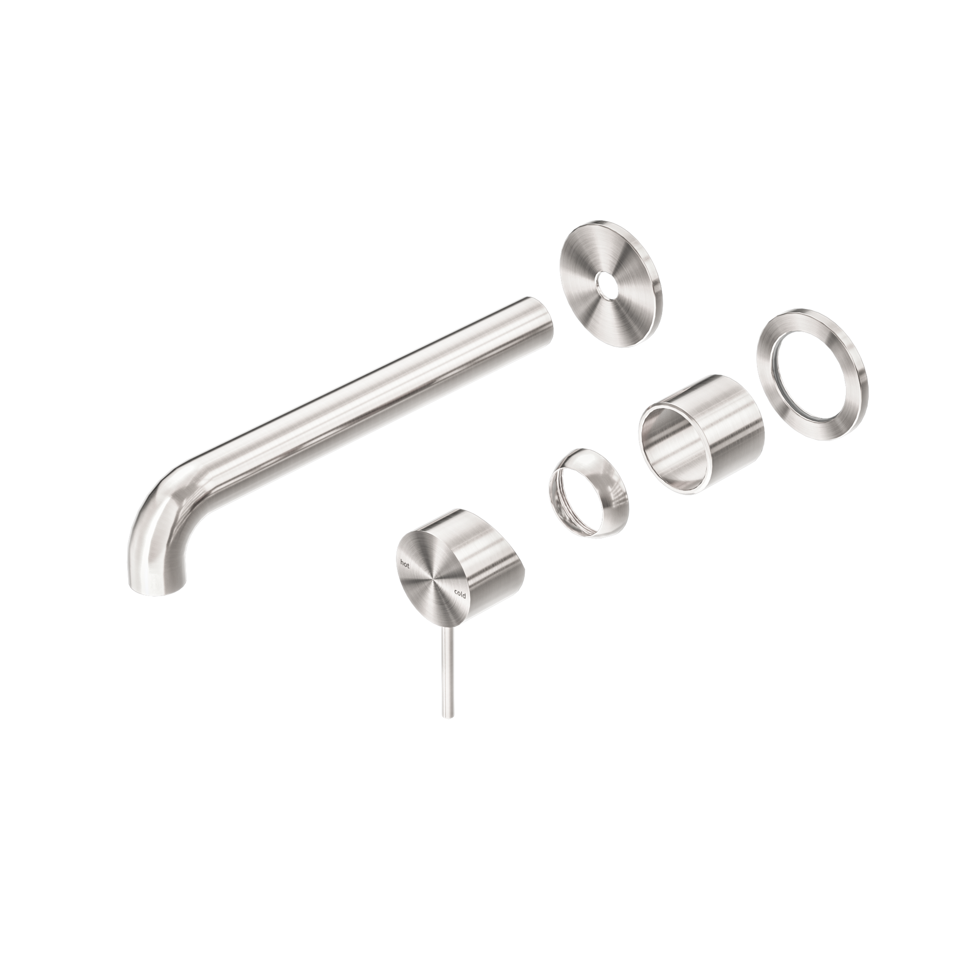 Mecca Wall Basin/Bath Mixer Separate Back Plate 260mm Trim Kits Only Brushed Nickel
